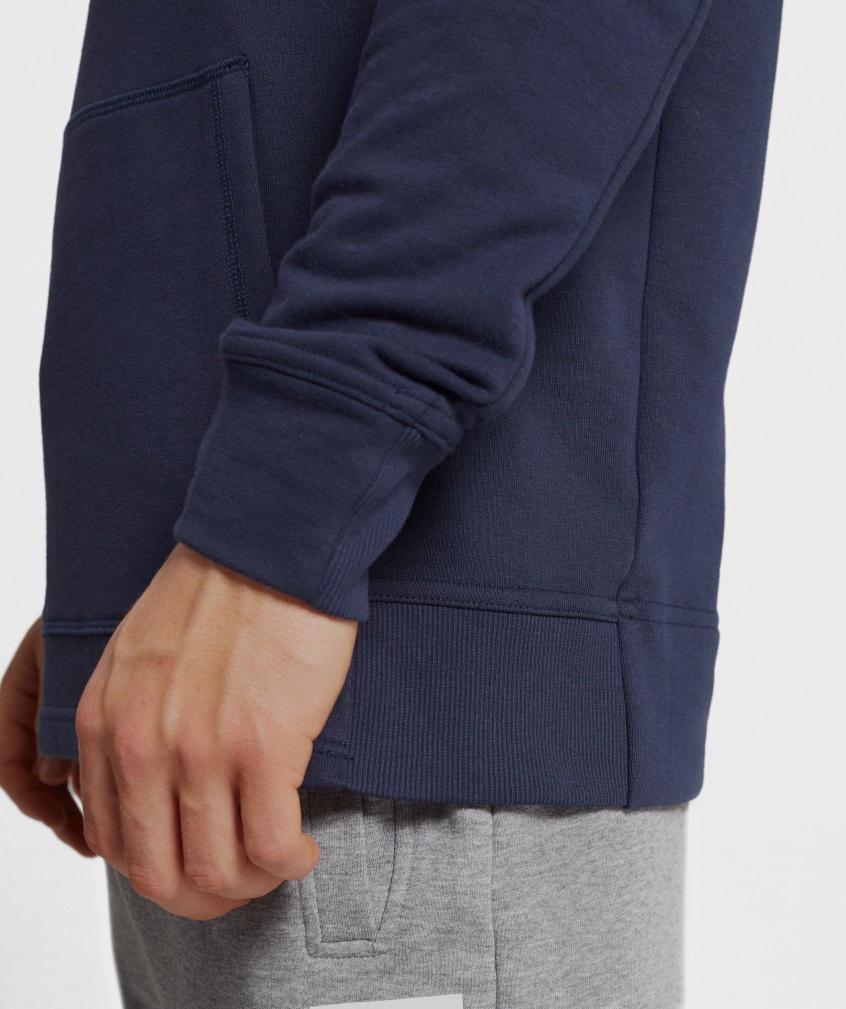 Block Hoodie in Dark Blue/White