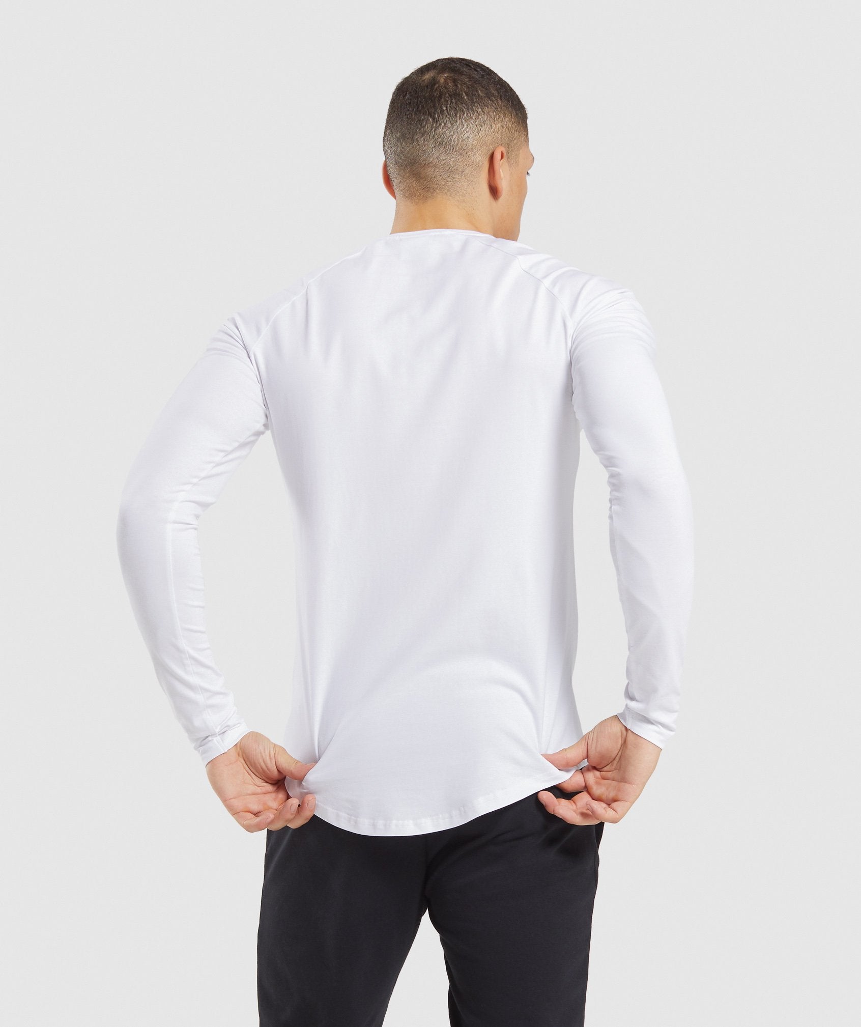 Block Long Sleeve T-Shirt in White/Black