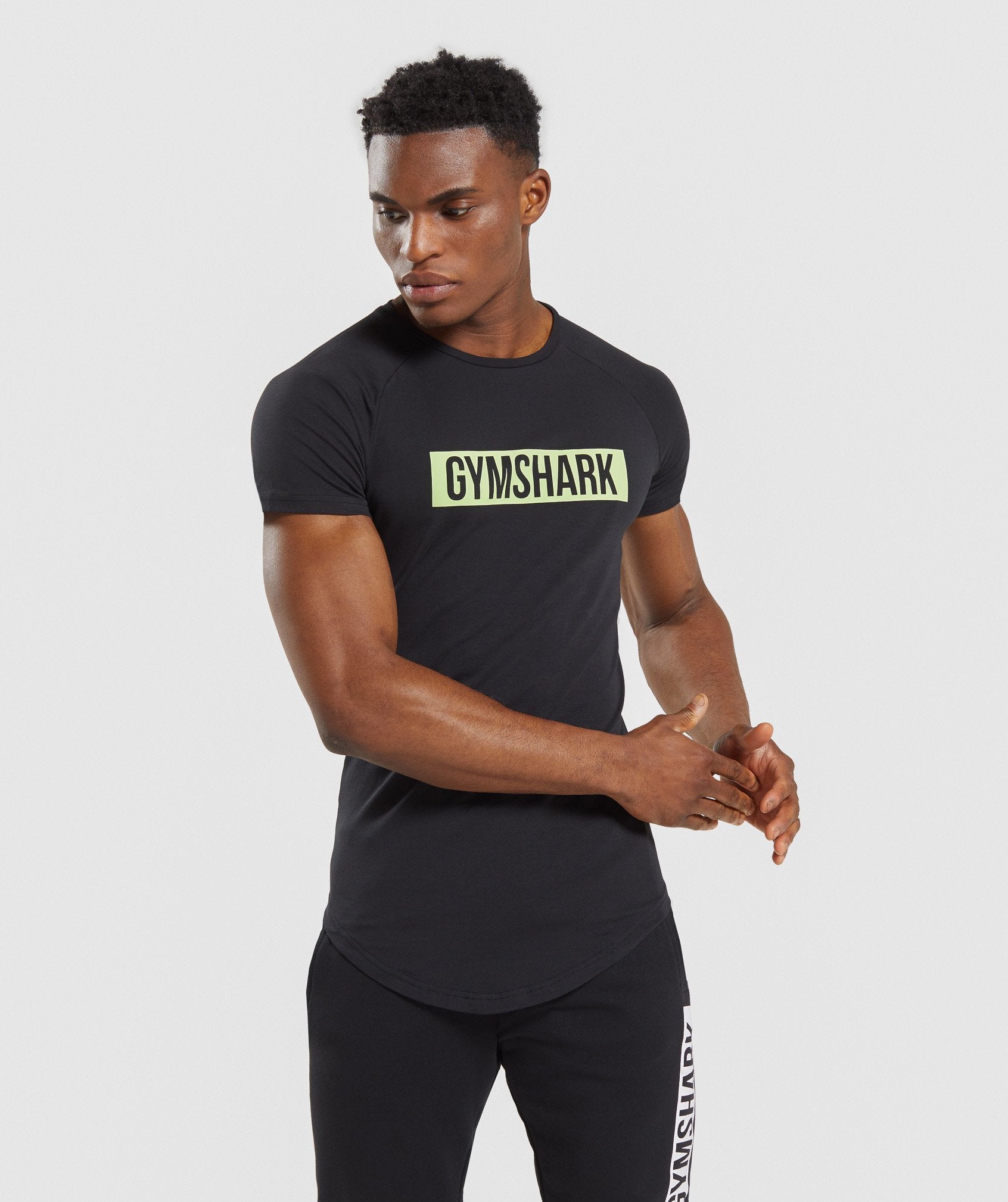 Block T-Shirt in Black/Lime - view 1