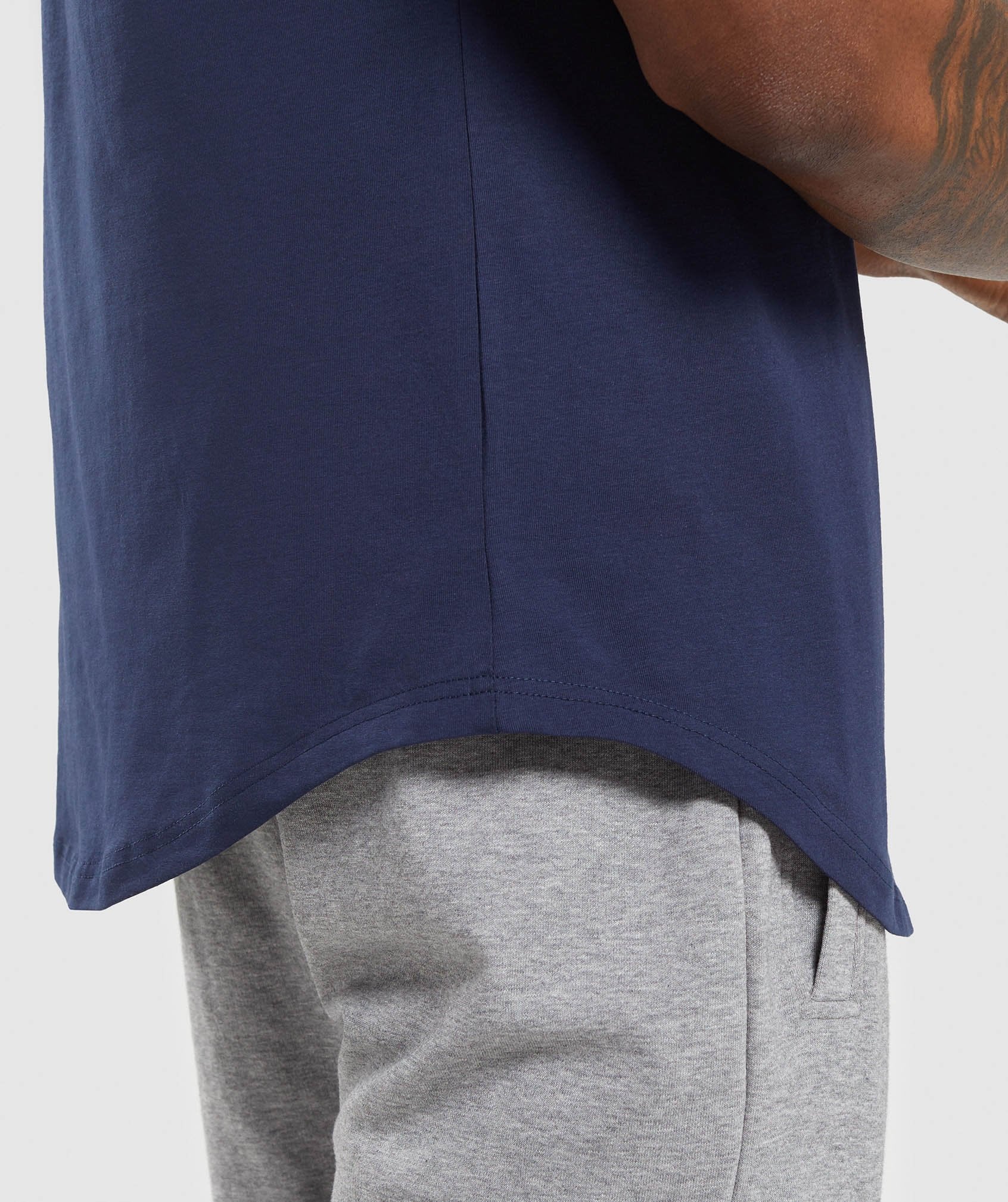 Block T-Shirt in Dark Blue/White