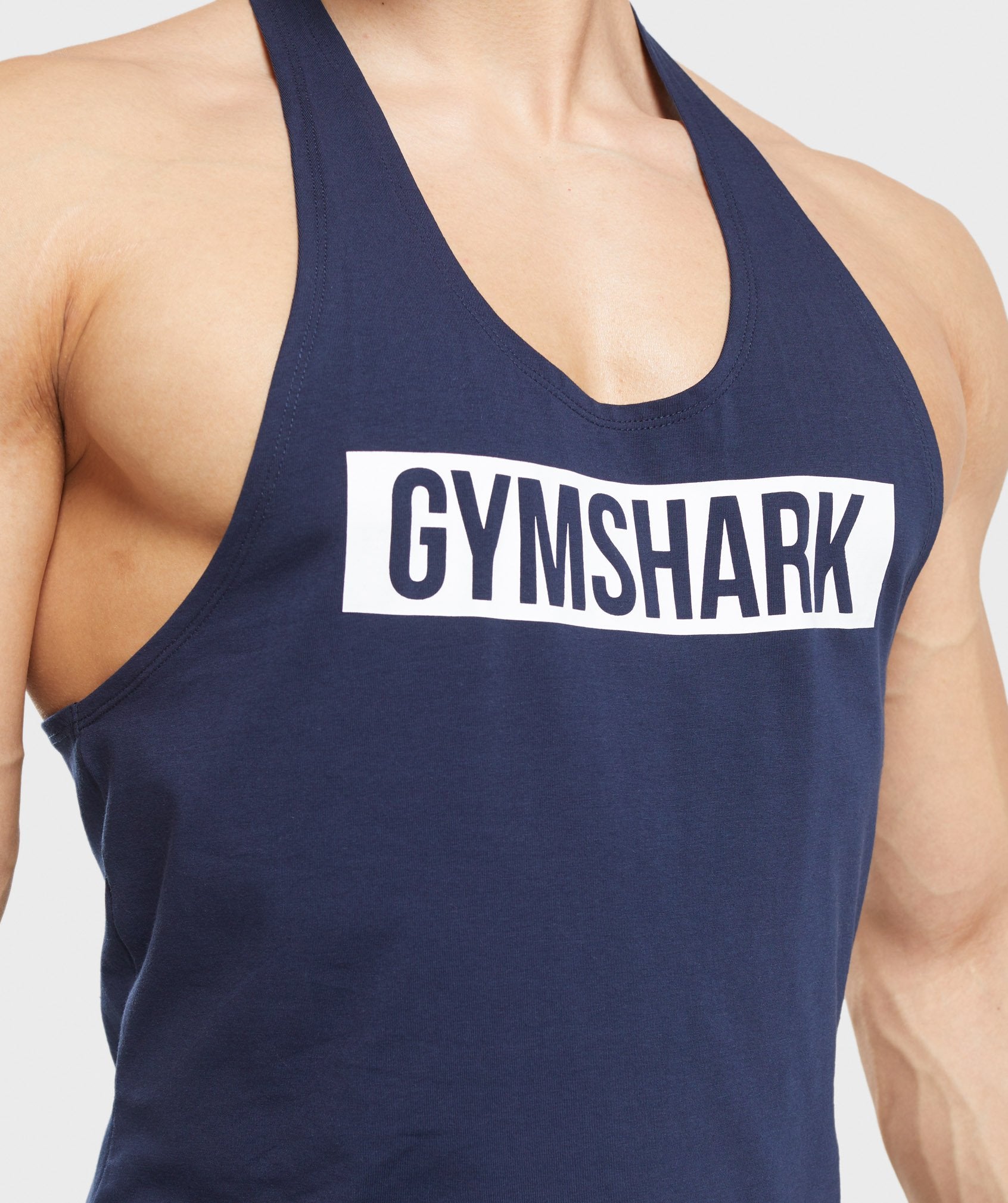 Block Stringer in Dark Blue/White