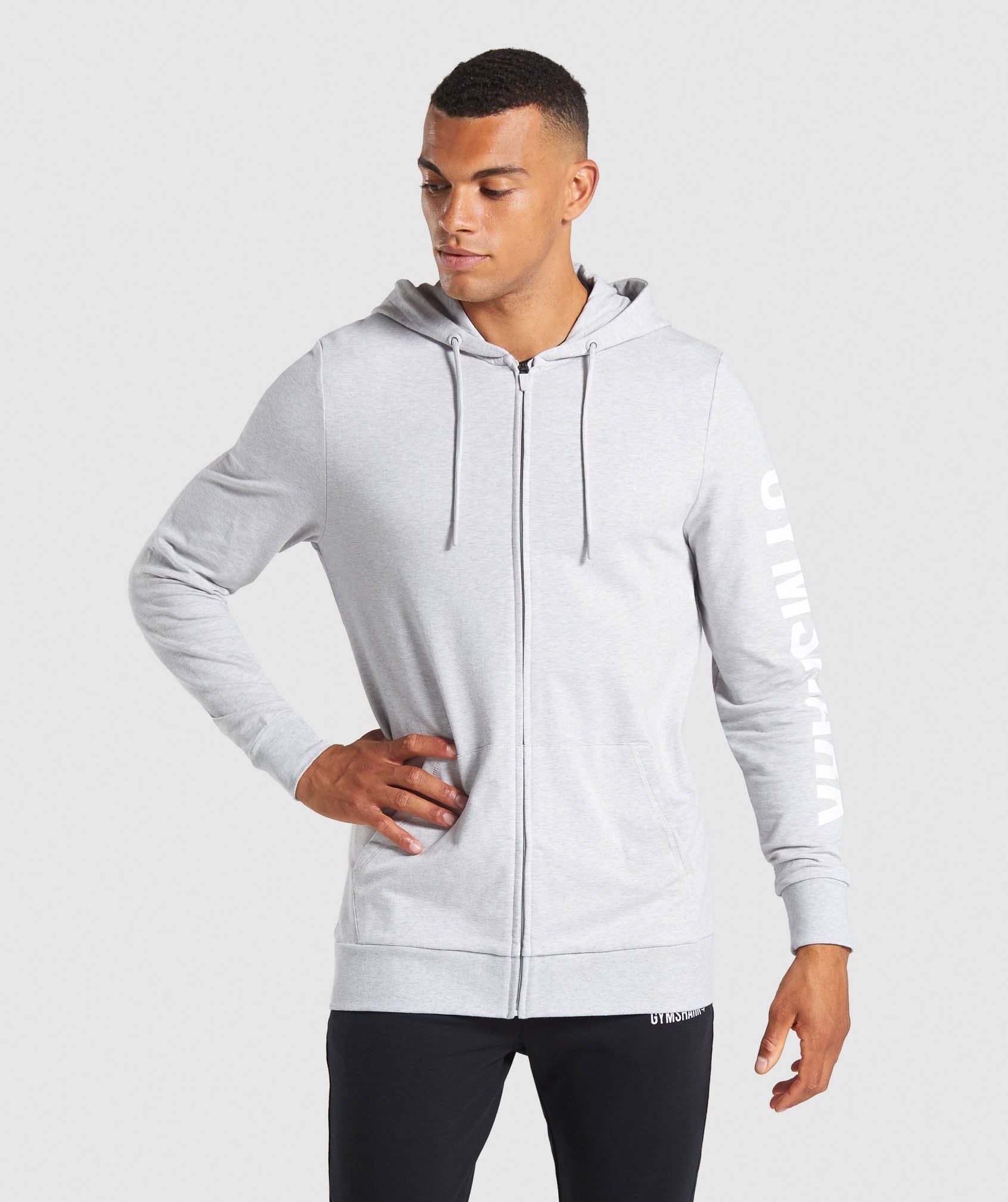 Bold Zip Hoodie in Light Grey - view 1