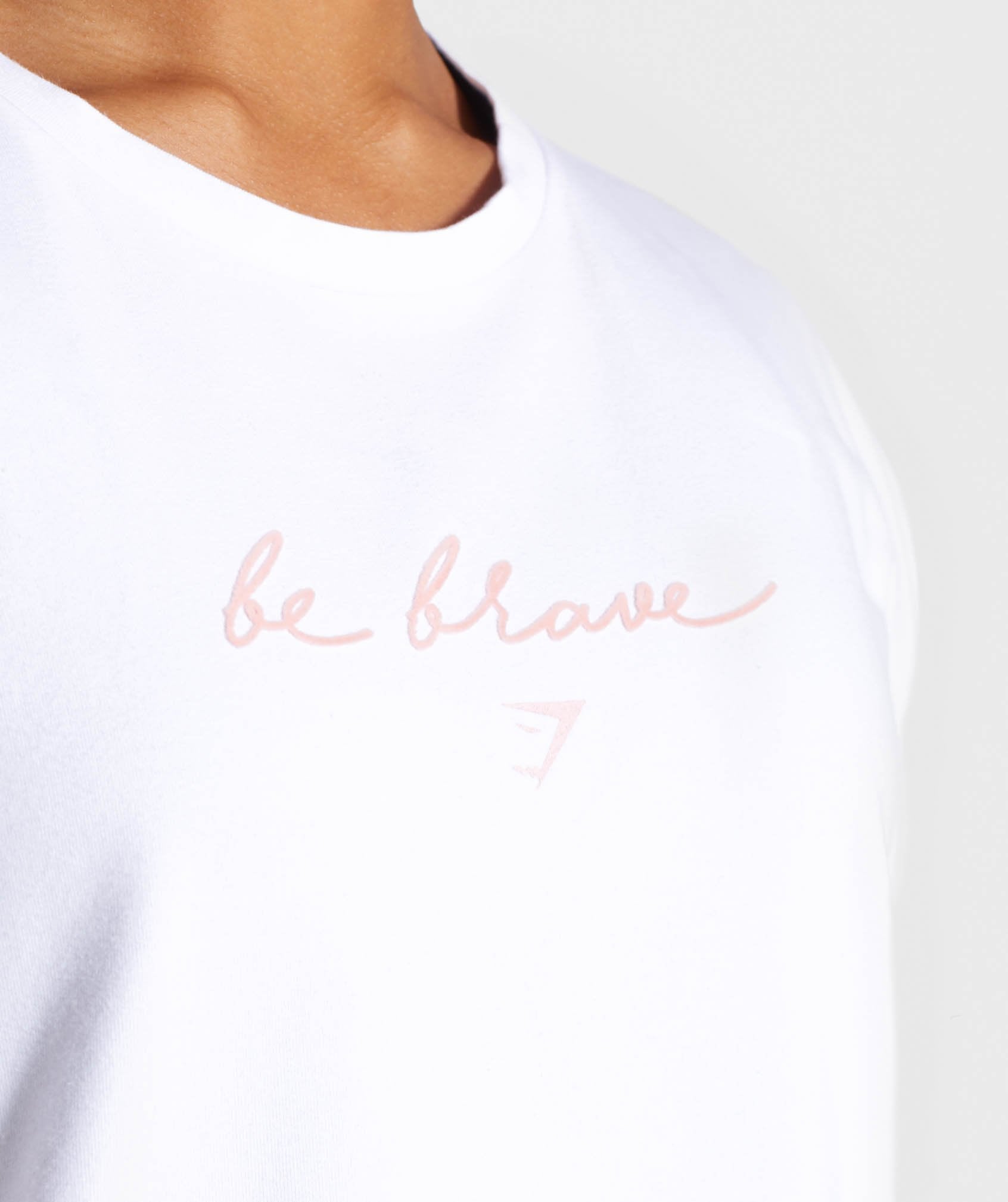 Be Brave Longline Tee in White - view 4