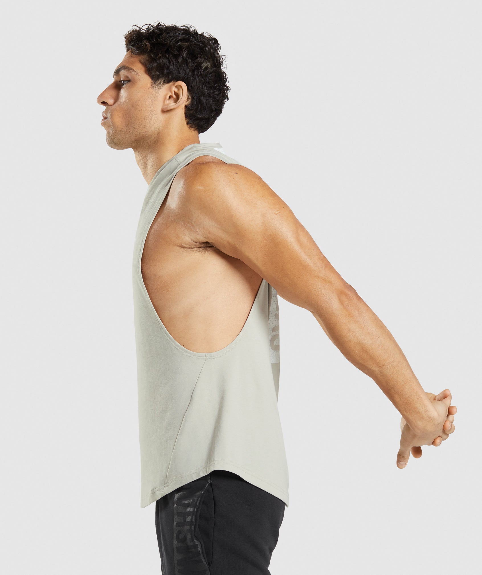 Bold Drop Arm Tank in Pebble Grey - view 4