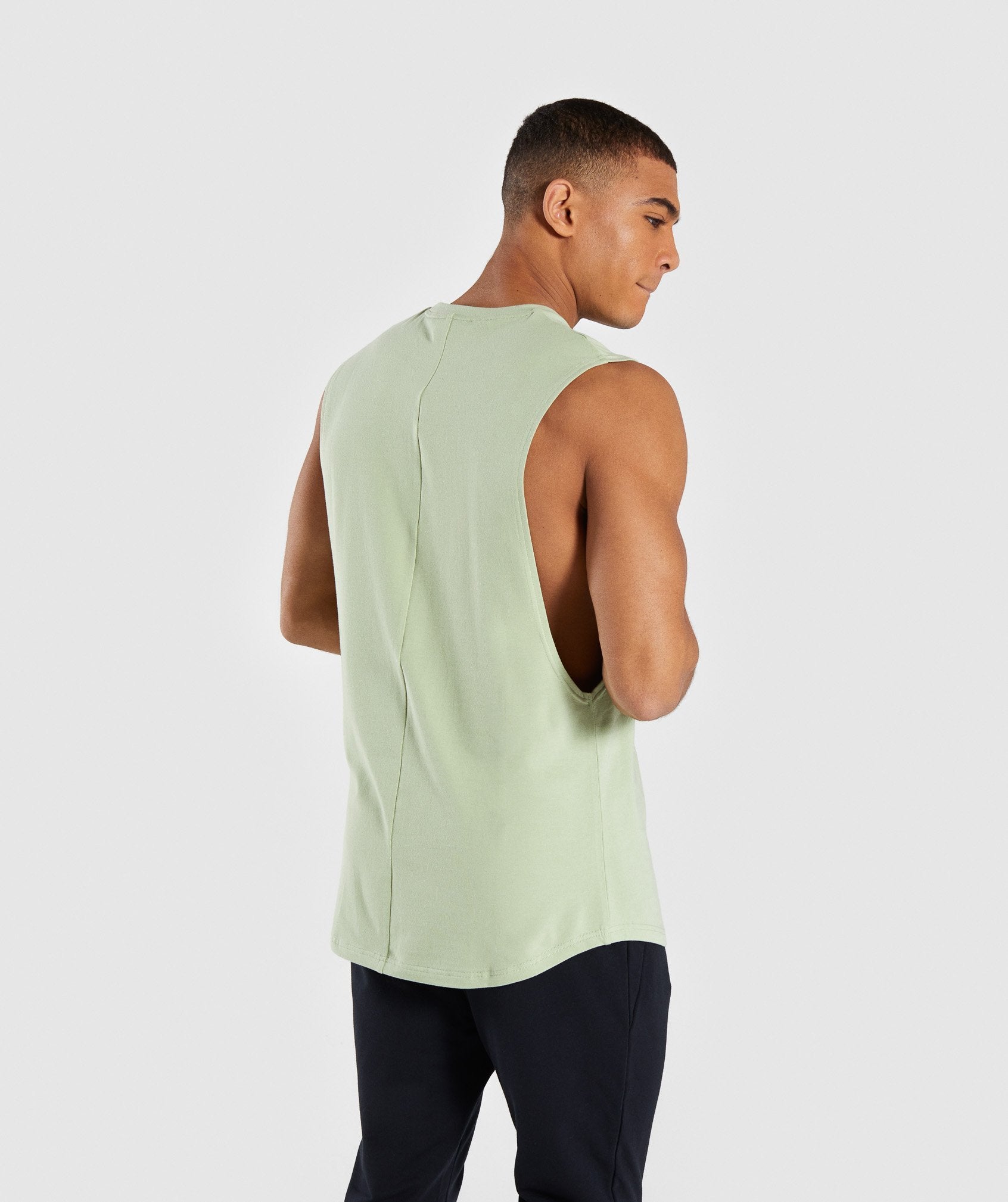Bold Graphic Drop Armhole Tank in Green - view 2