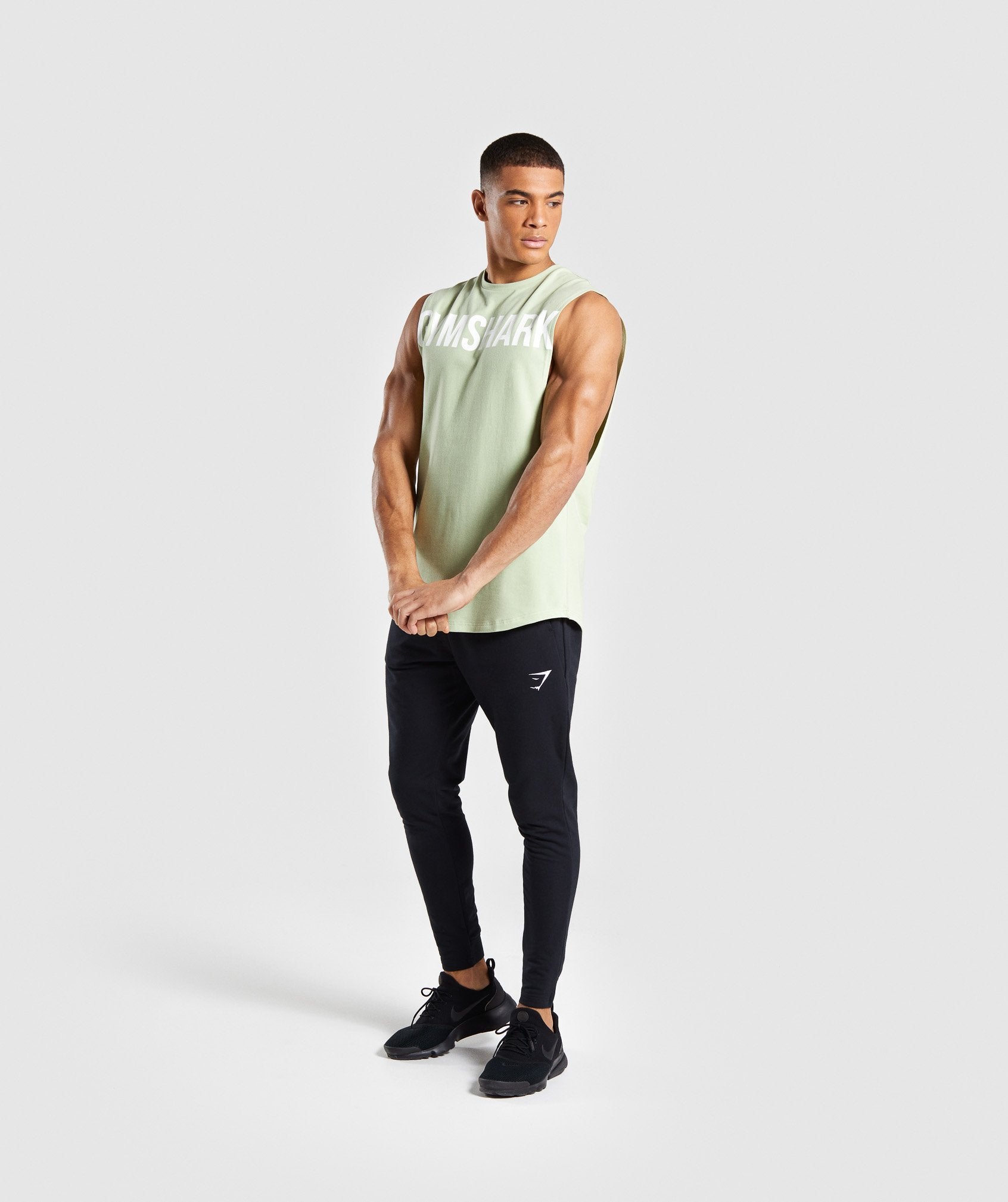 Bold Graphic Drop Armhole Tank in Green - view 3