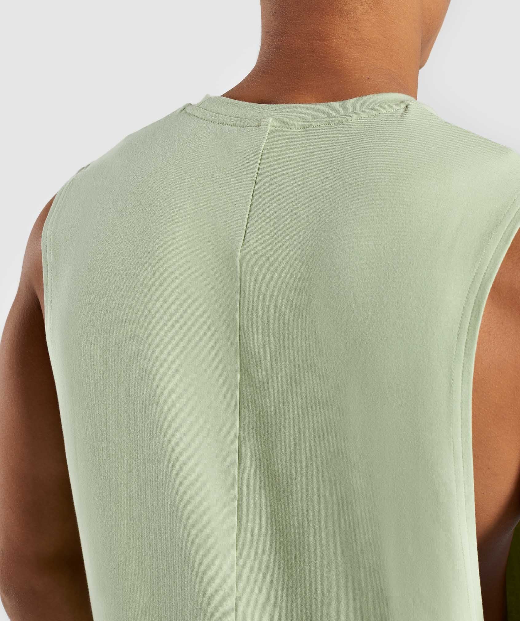 Bold Graphic Drop Armhole Tank in Green - view 5