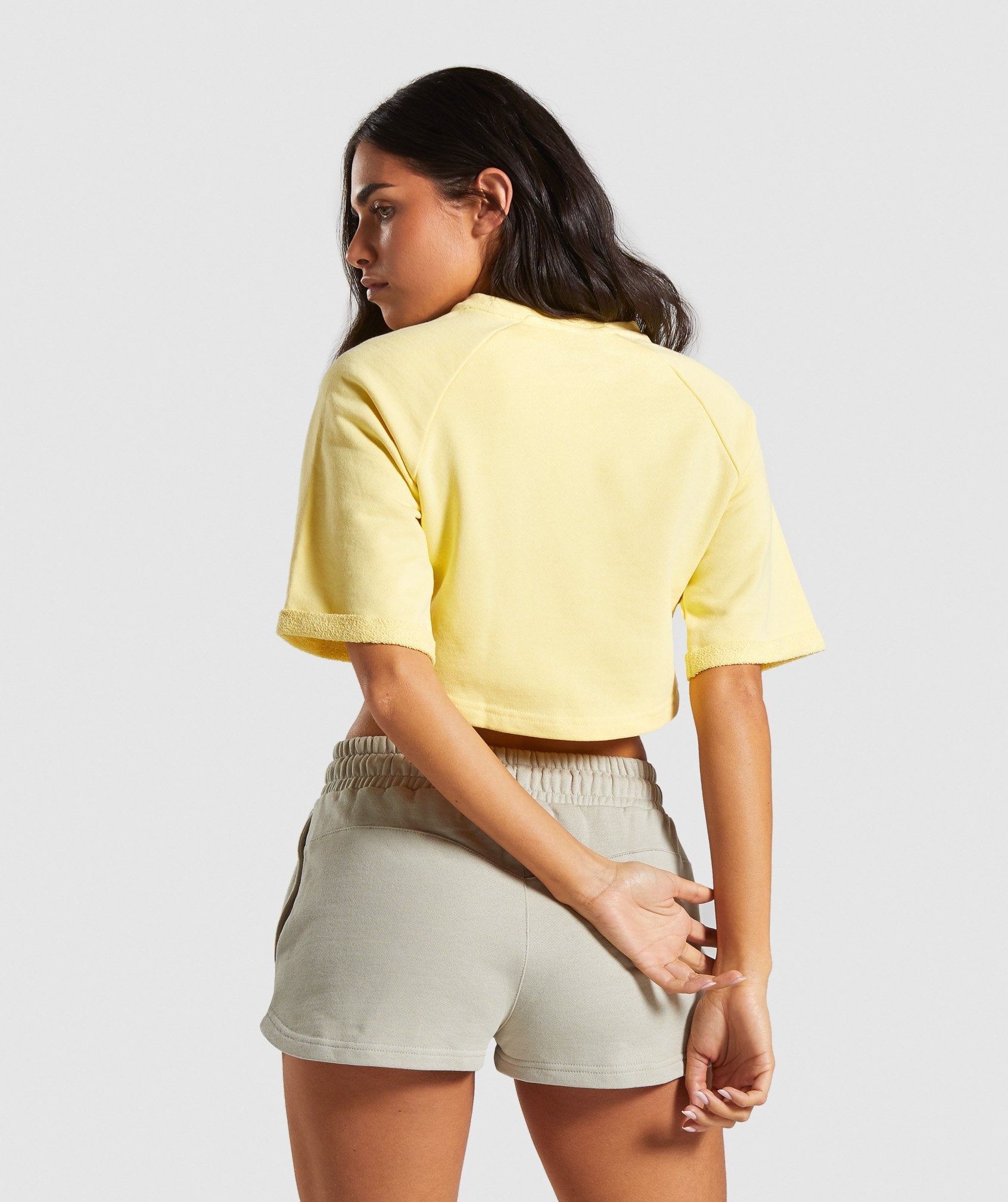 Botanic Graphic Boxy Crop Top in Yellow - view 2