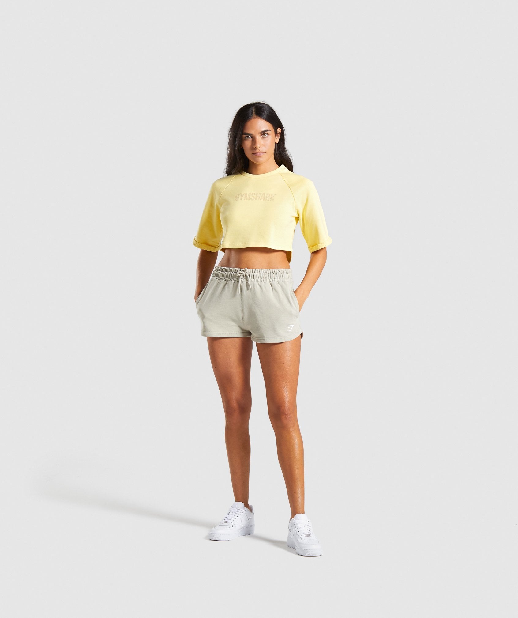 Botanic Graphic Boxy Crop Top in Yellow - view 3