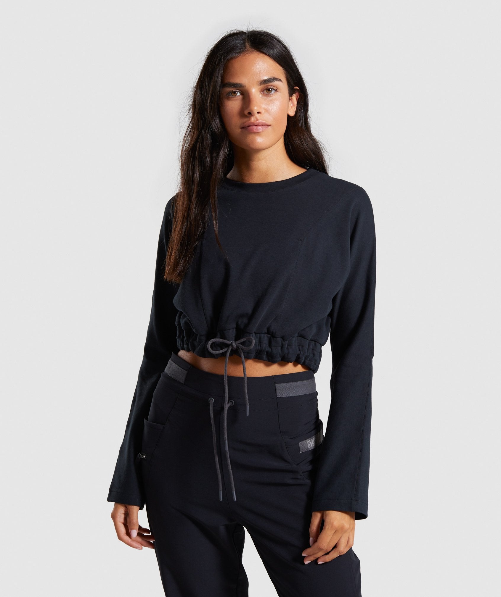 Box Utility Cropped Sweater in Black