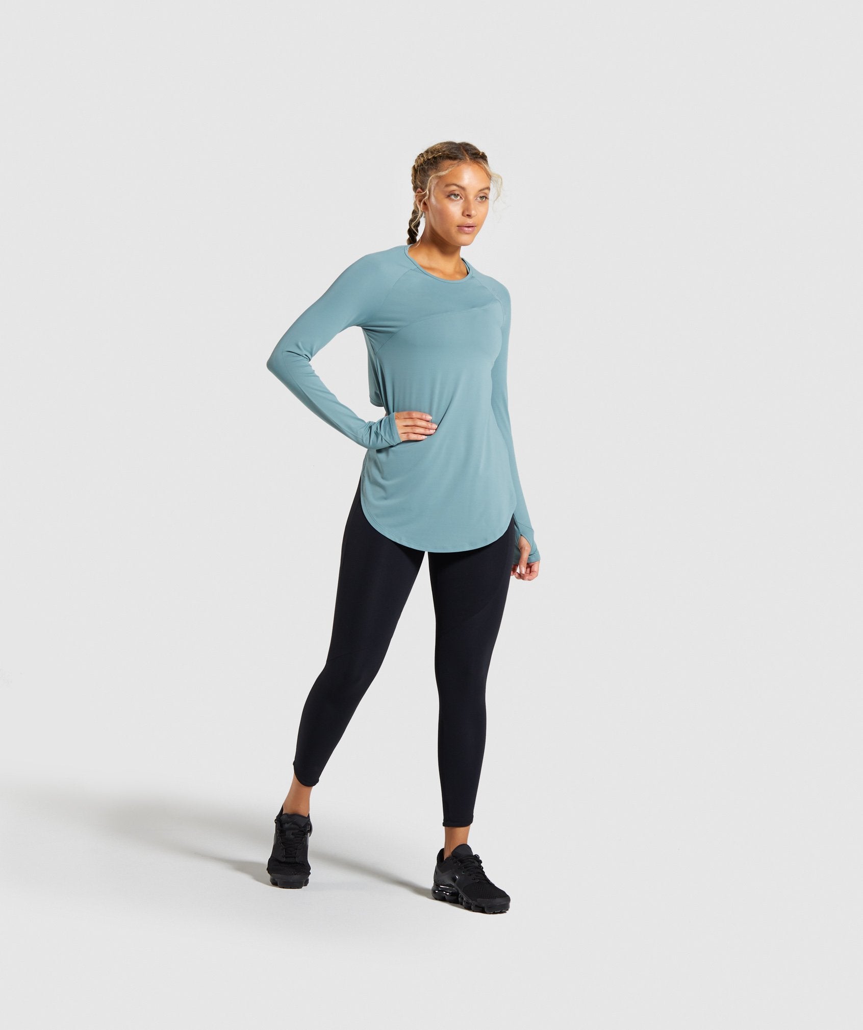 Captivate Long Sleeve Top in Turquoise - view 4