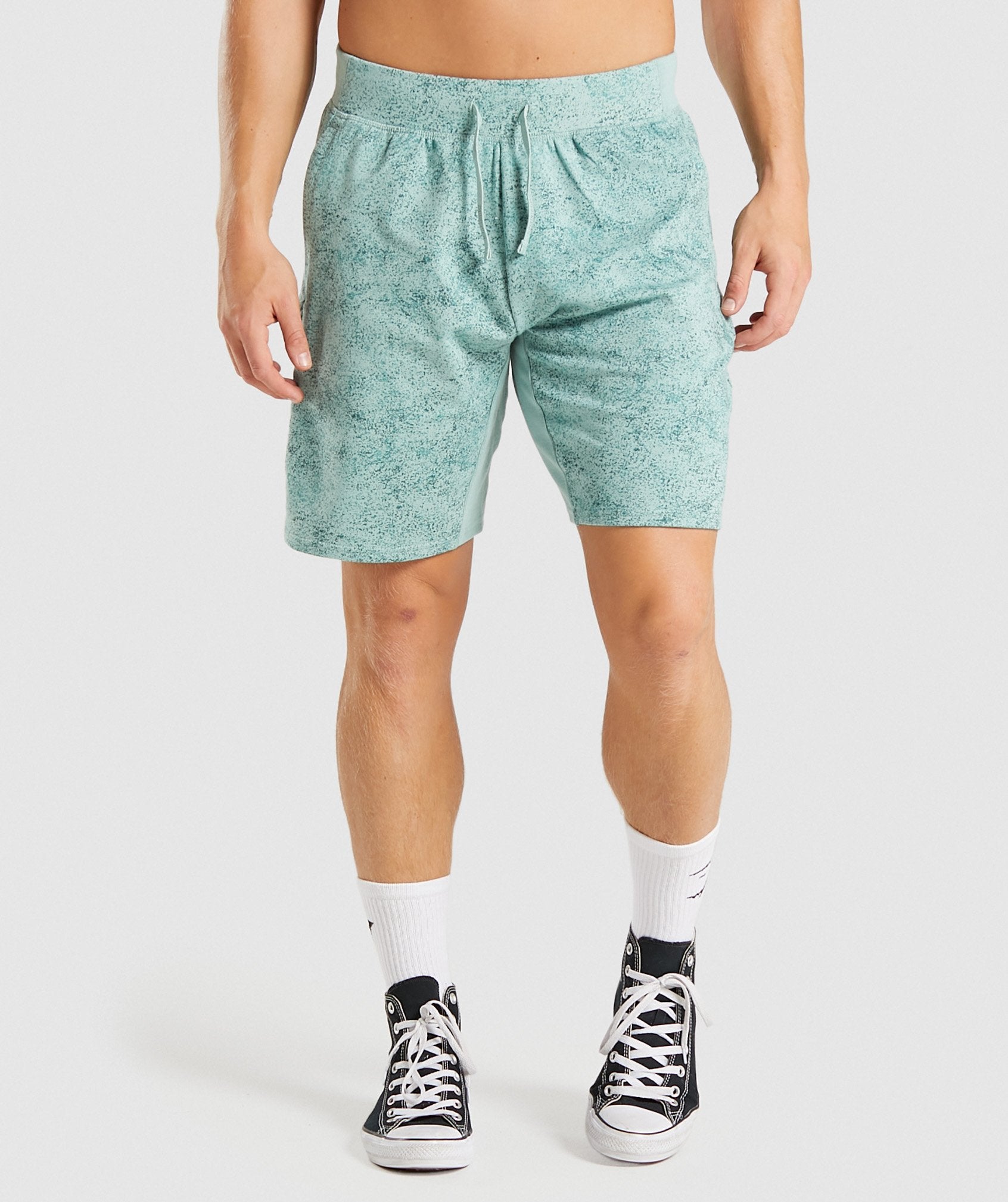 Chalk 9" Shorts in Light Green Print - view 1