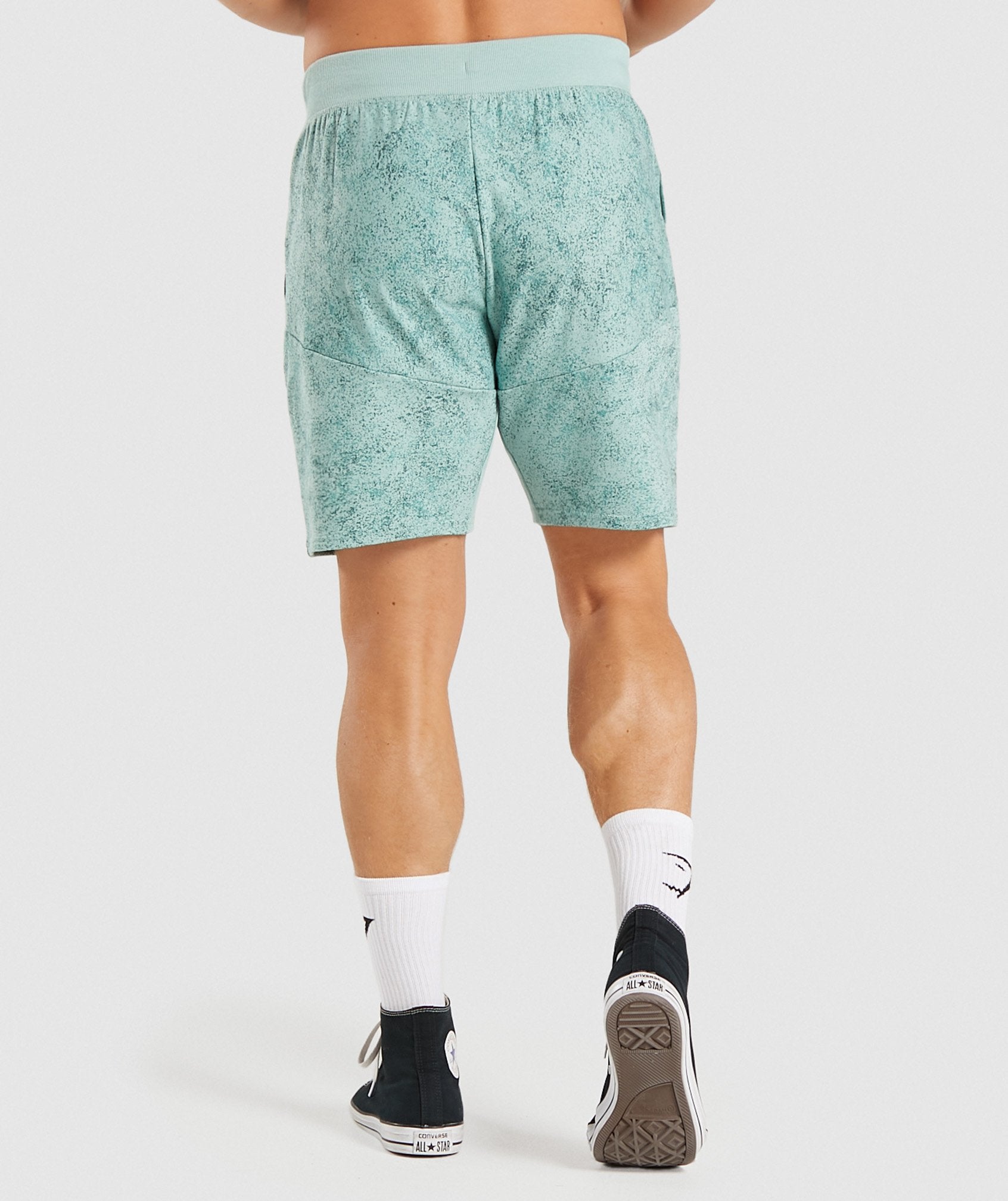 Chalk 9" Shorts in Light Green Print - view 3