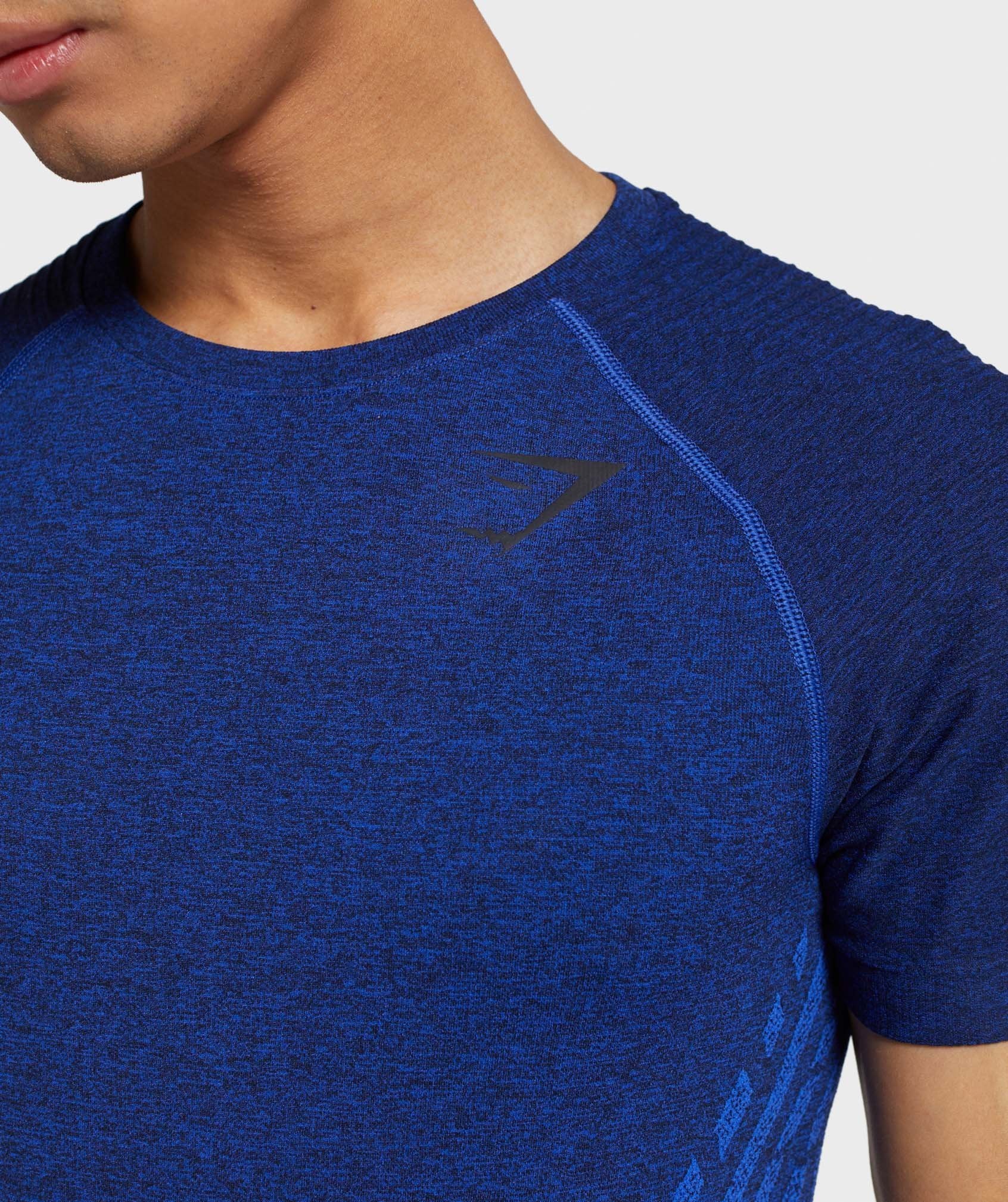 Gymshark Circuit Seamless T-Shirt - Dark Blue Marl Image D2