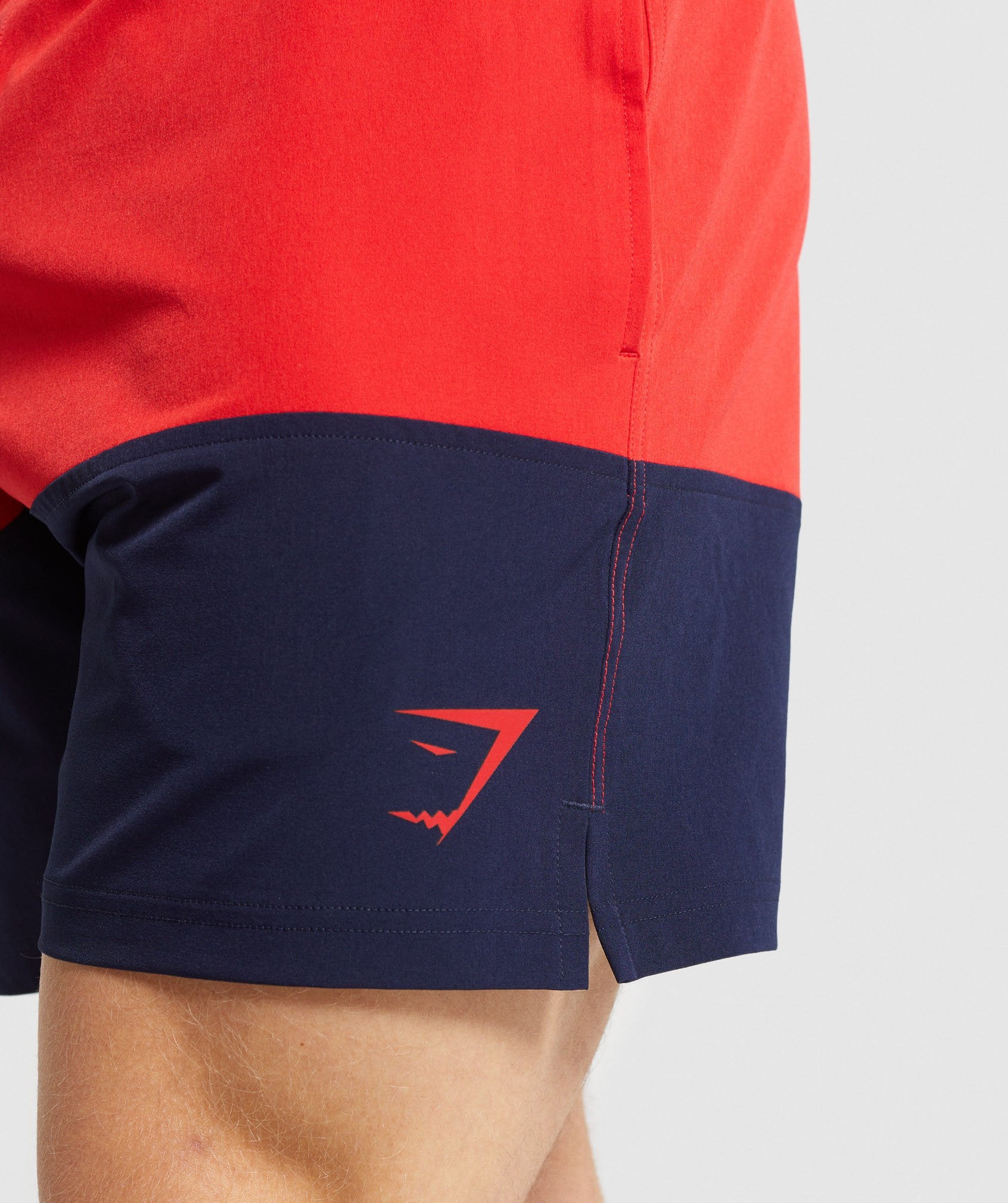 Colour Block Swim Shorts in Red - view 5