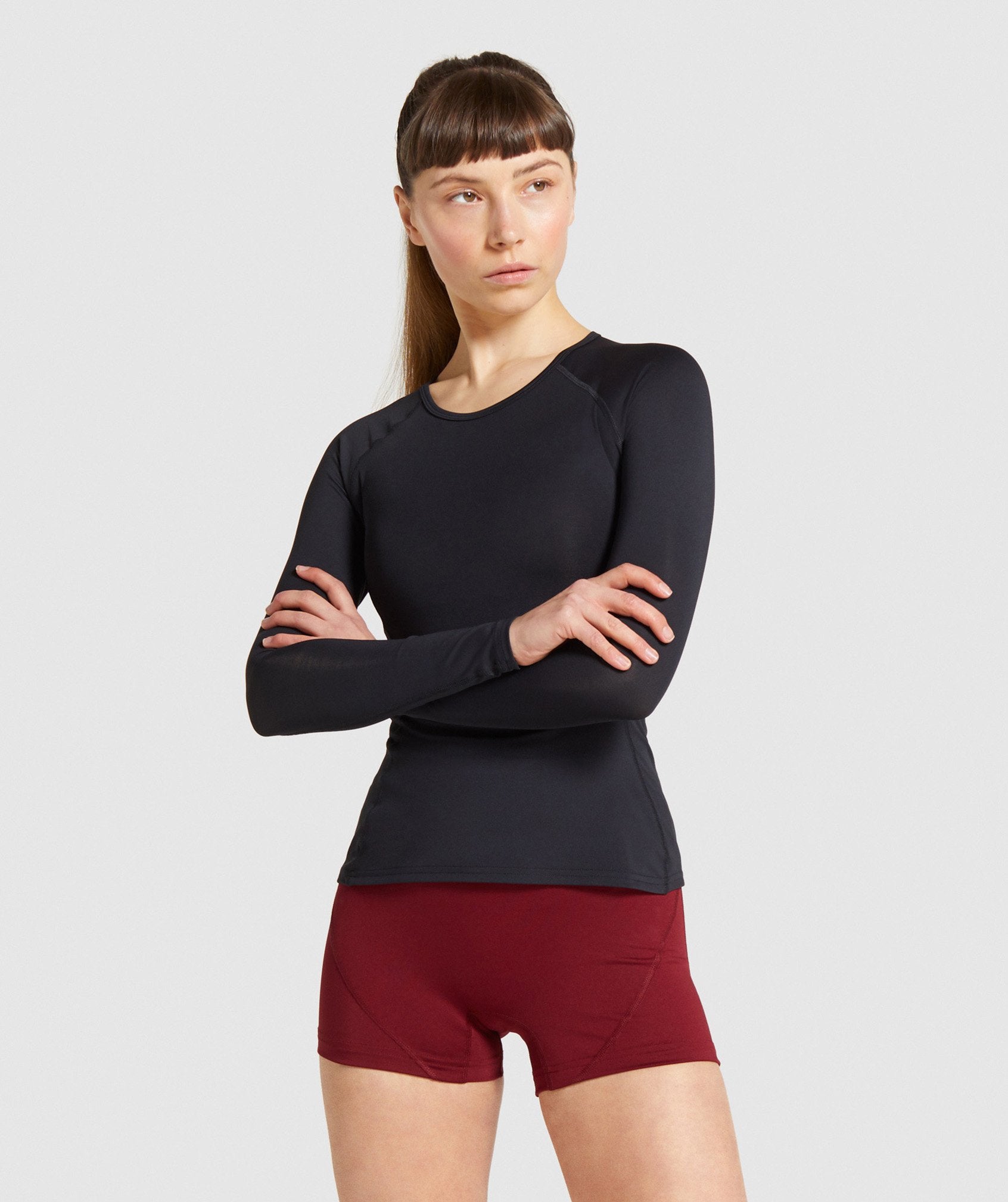 Combat Long Sleeve Top in Black - view 1