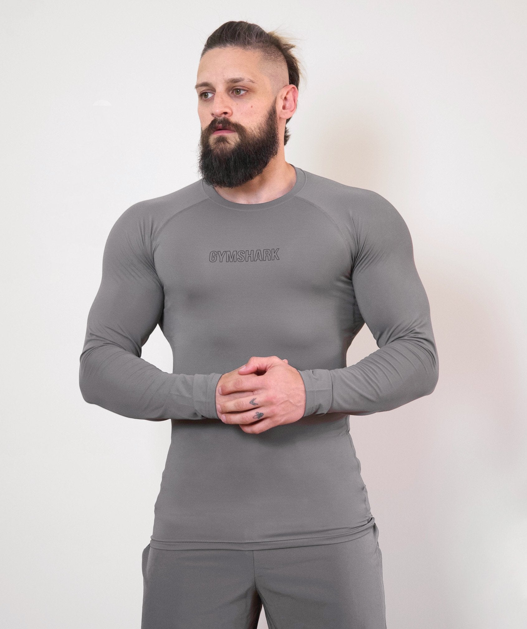 Combat Long Sleeve Rashguard in Smokey Grey