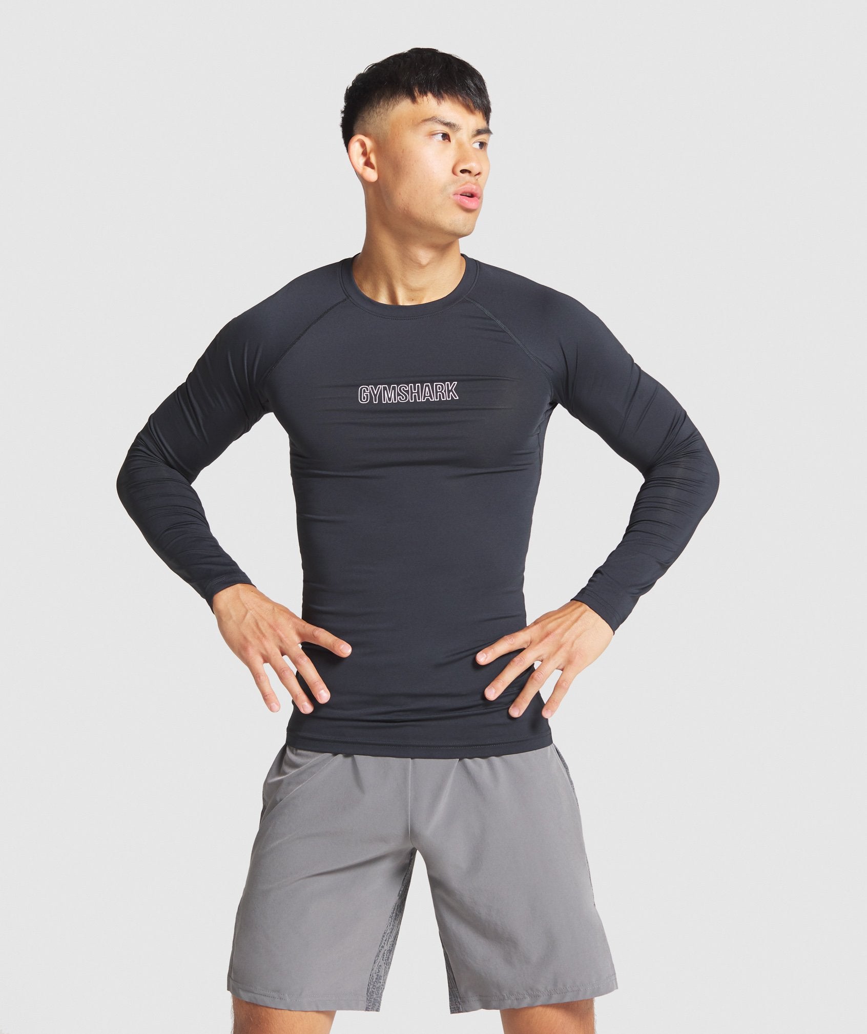 Combat Long Sleeve Rashguard in Black - view 1