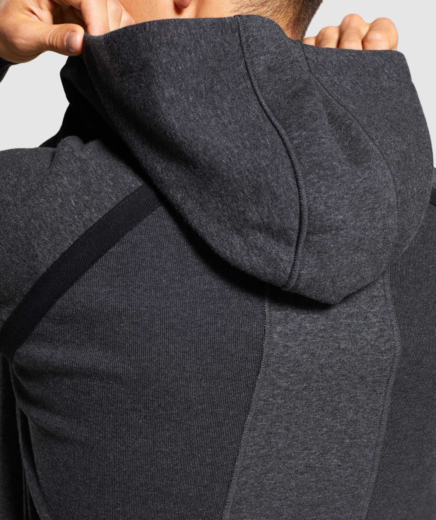 Compound Zip Hoodie in Black Marl