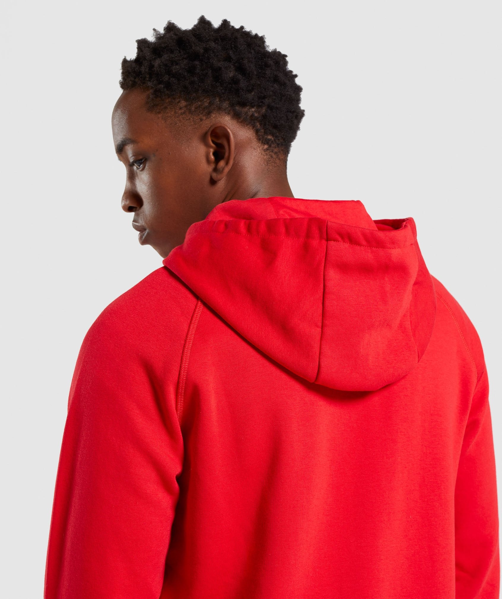 Crest Zip Up Hoodie in Red - view 6