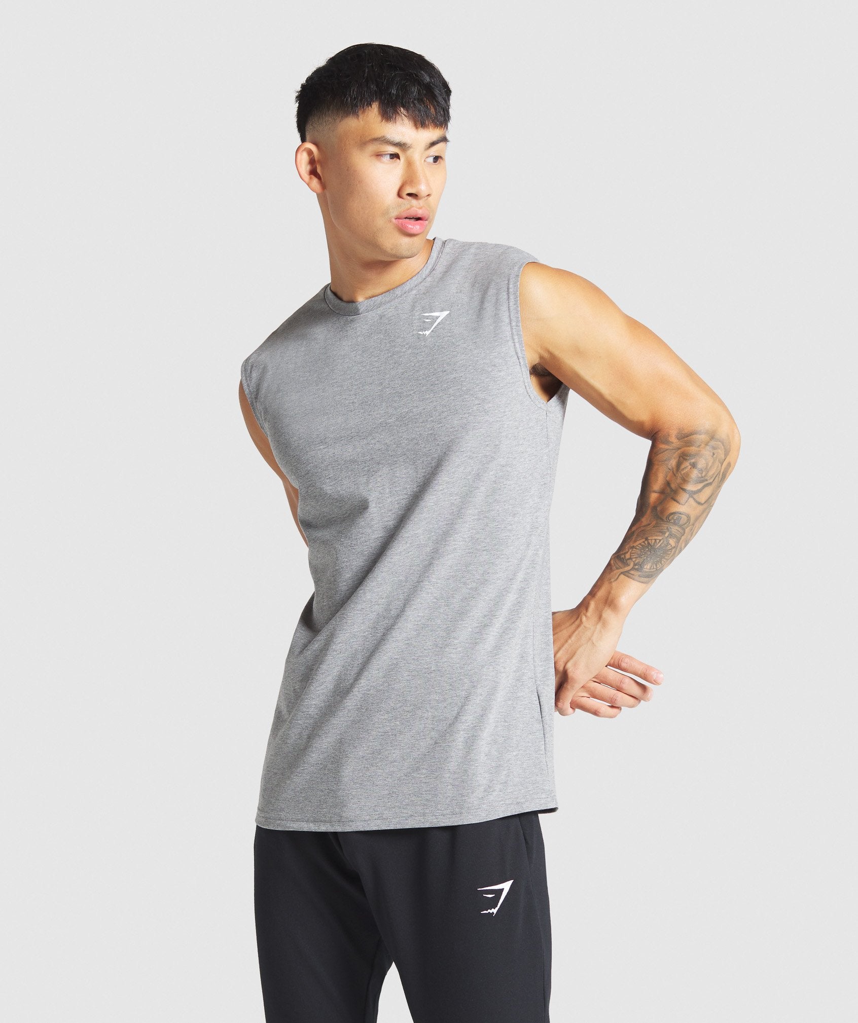 Critical Sleeveless Tee in Charcoal Marl - view 1
