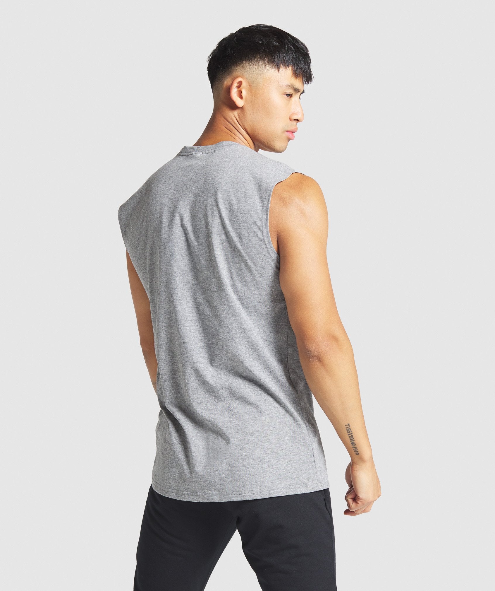 Critical Sleeveless Tee in Charcoal Marl - view 2