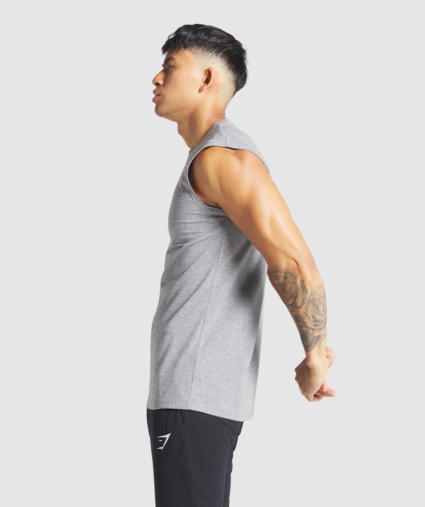 Critical Sleeveless Tee in Charcoal Marl - view 3