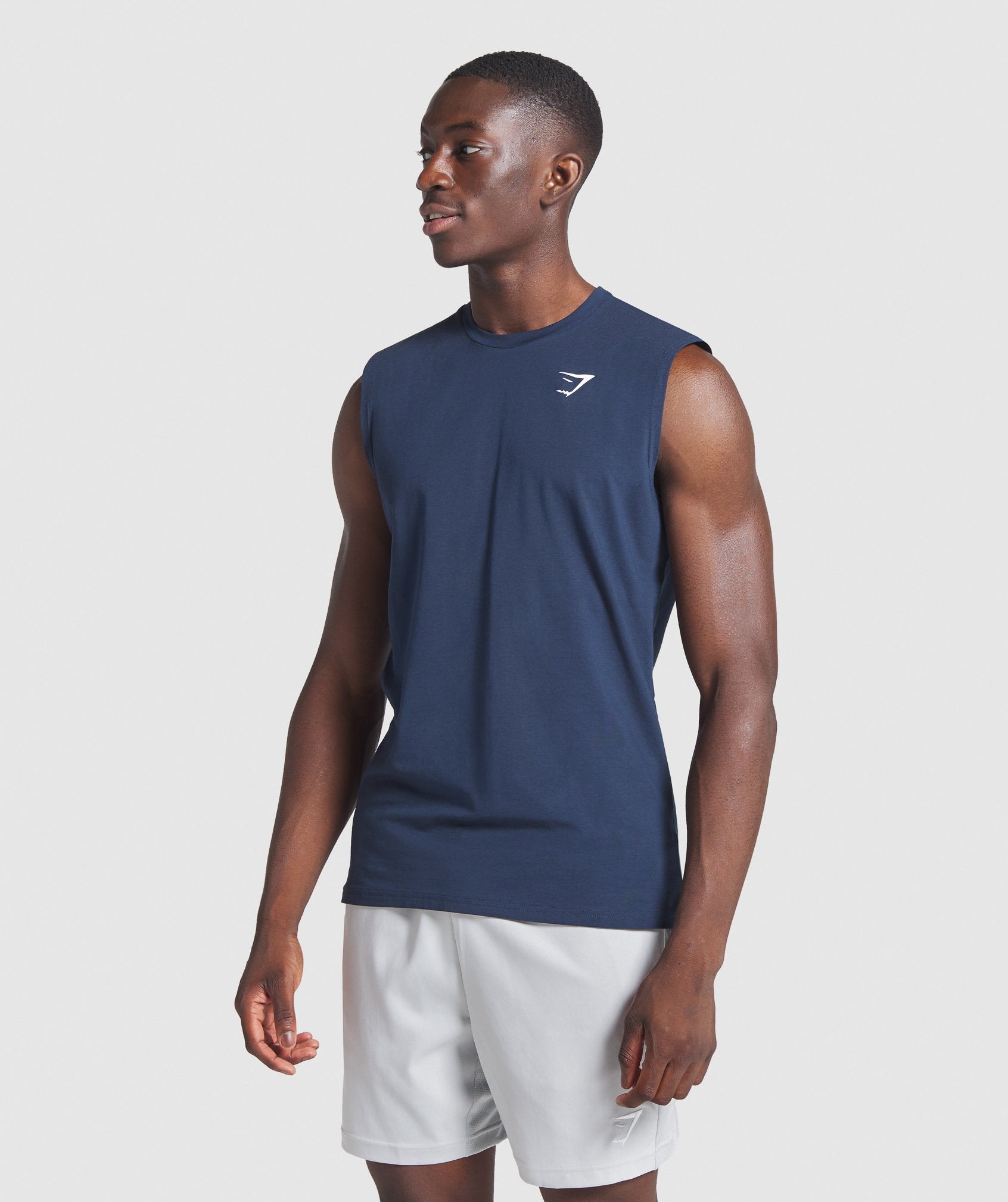 Critical Sleeveless Tee in Navy