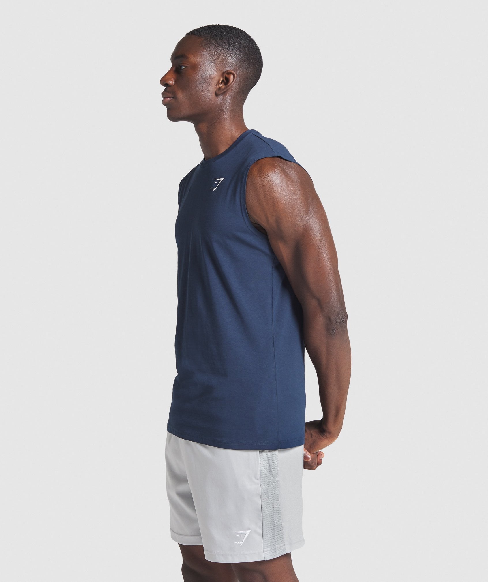 Critical Sleeveless Tee in Navy