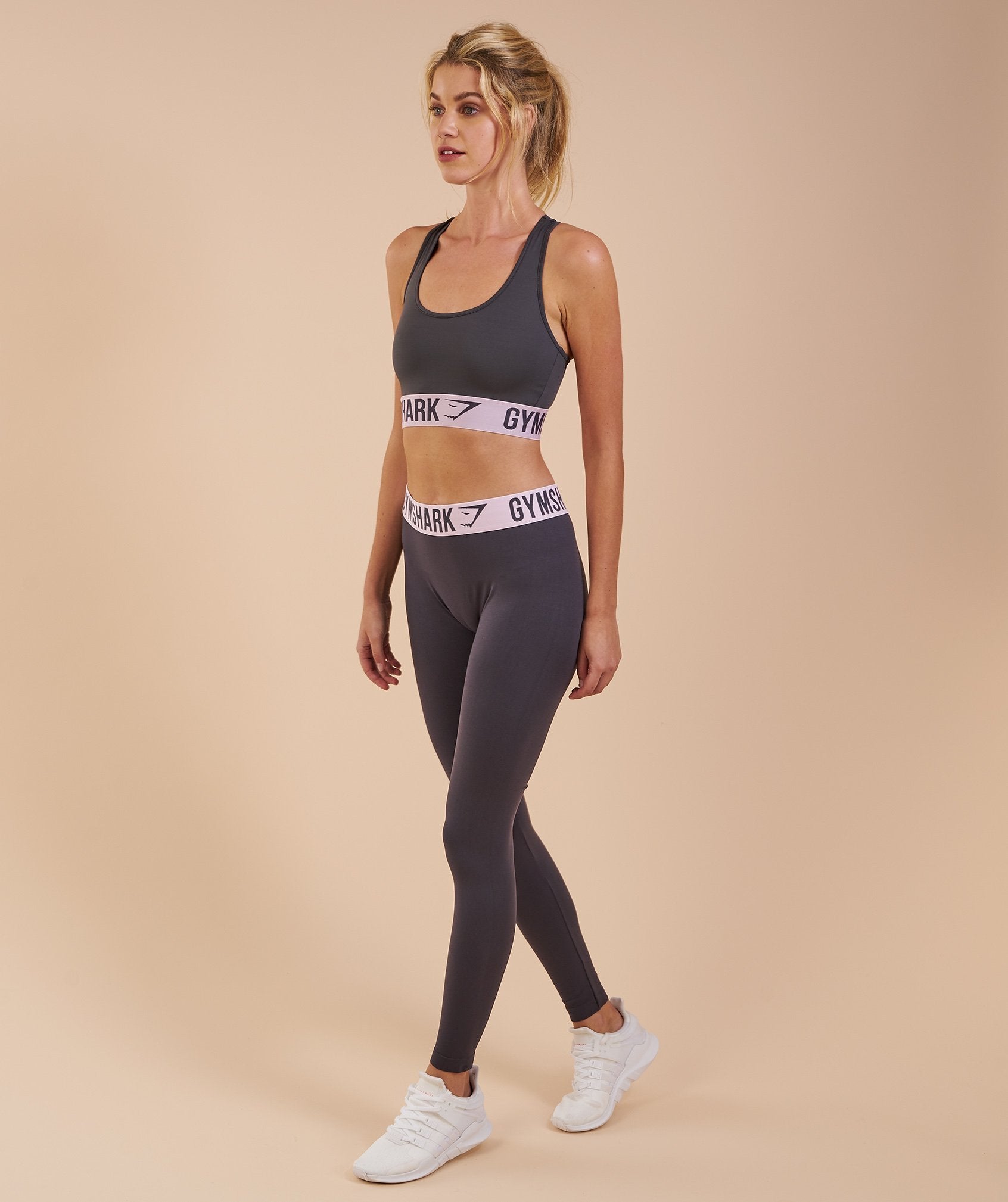 Fit Sports Bra in Charcoal/Chalk Pink - view 3