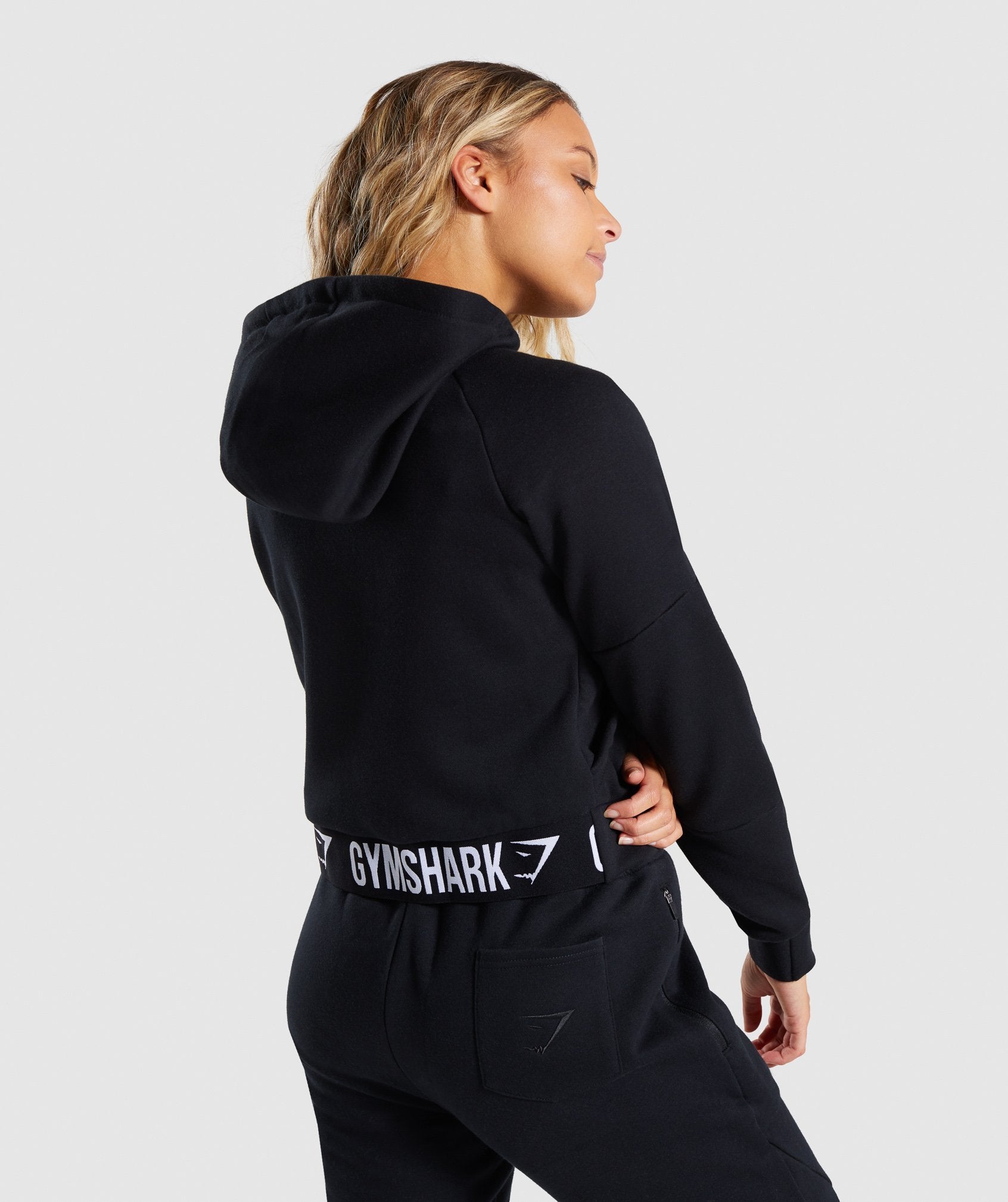 Comfy Tracksuit Zip Hoodie in Black - view 2