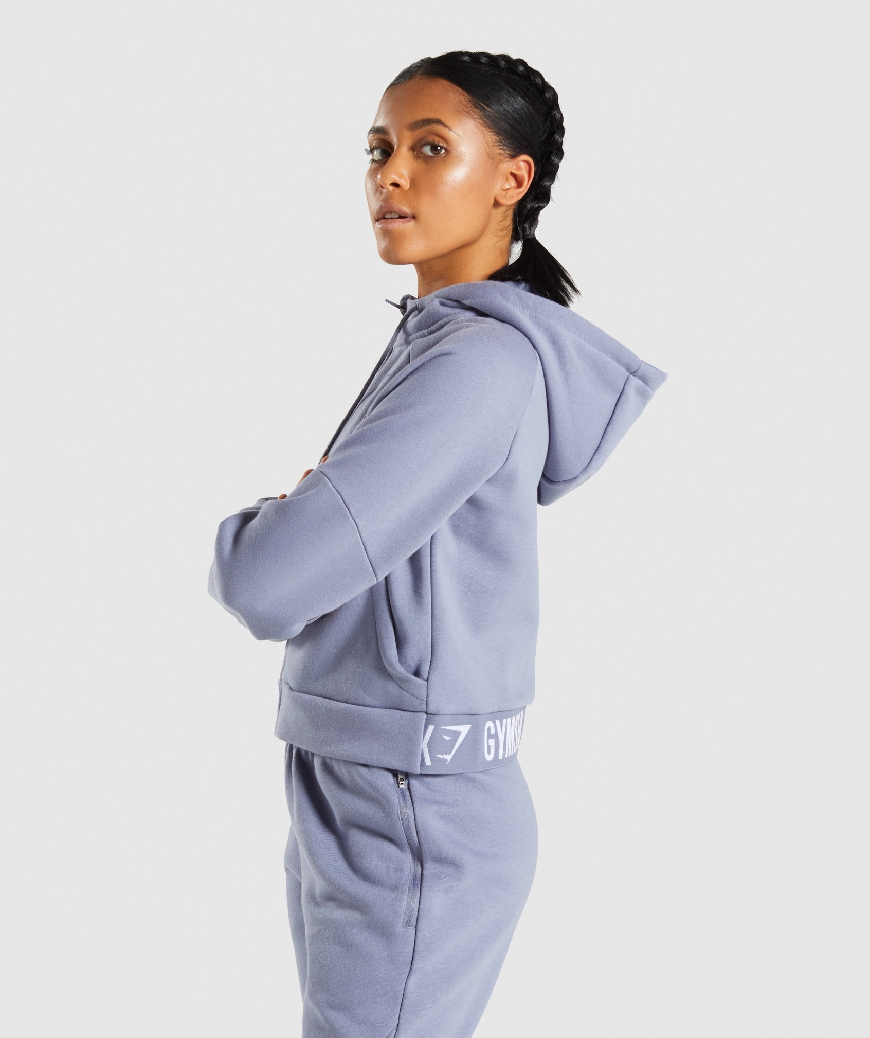 Comfy Tracksuit Zip Hoodie in Steel Blue - view 3