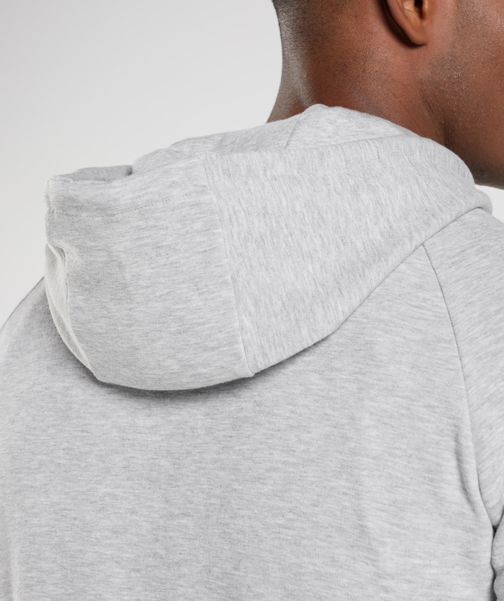 React Hoodie in Light Grey Core Marl