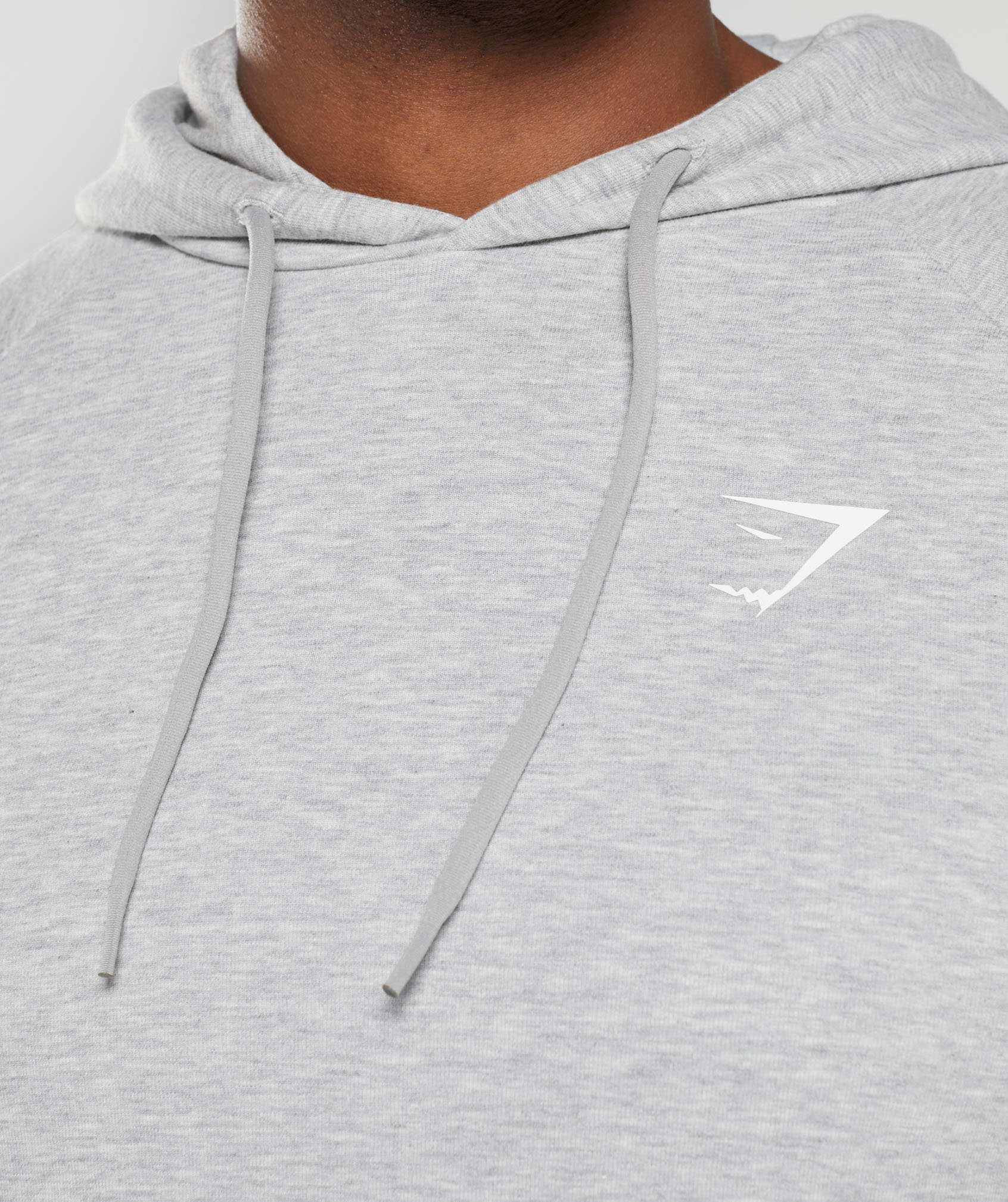 React Hoodie in Light Grey Core Marl