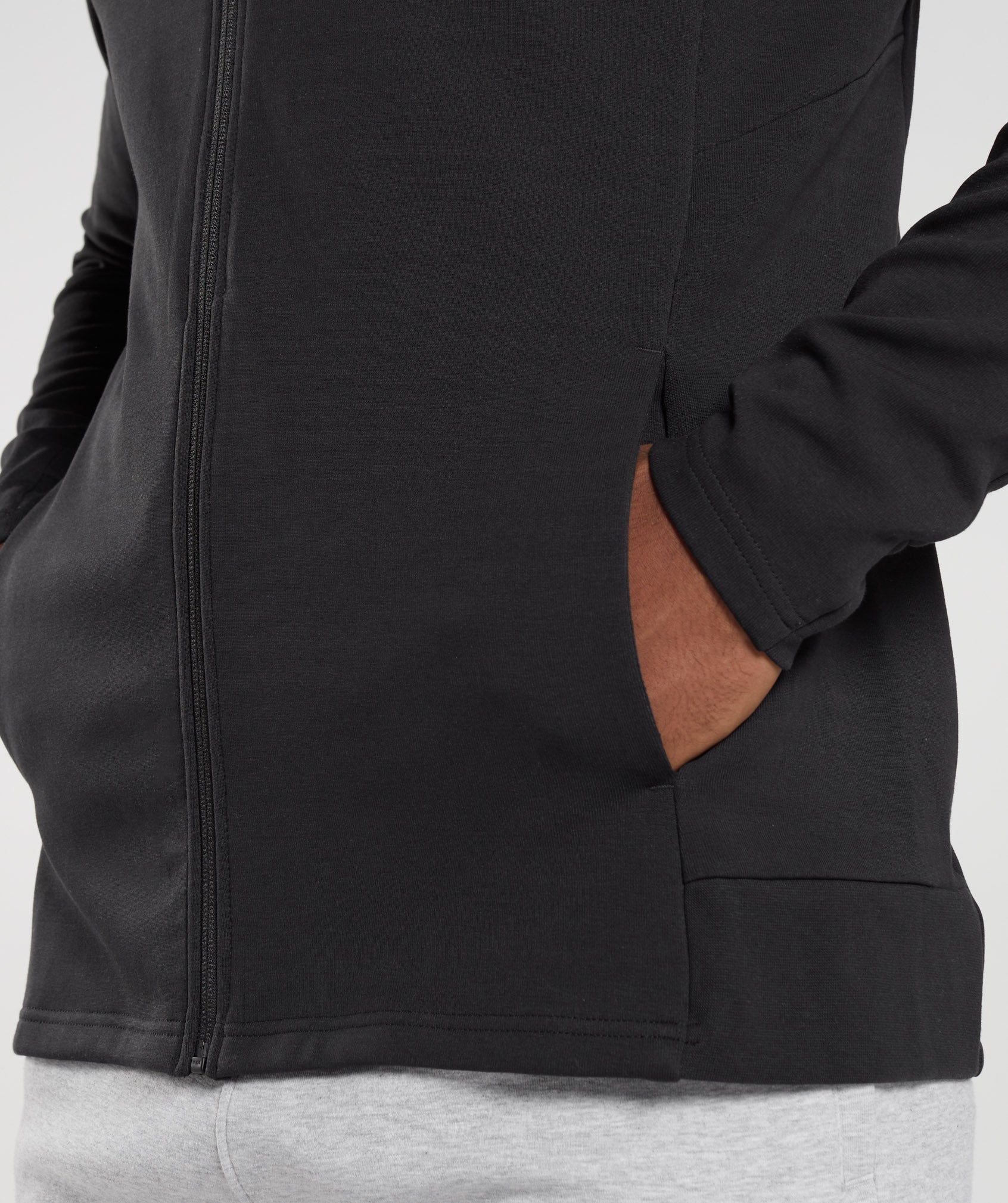 React Zip Hoodie in Black