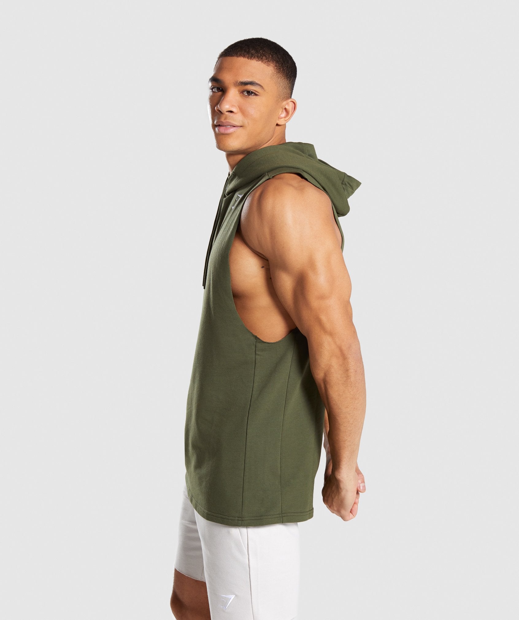 Critical Drop Armhole Hoodie in Green - view 3