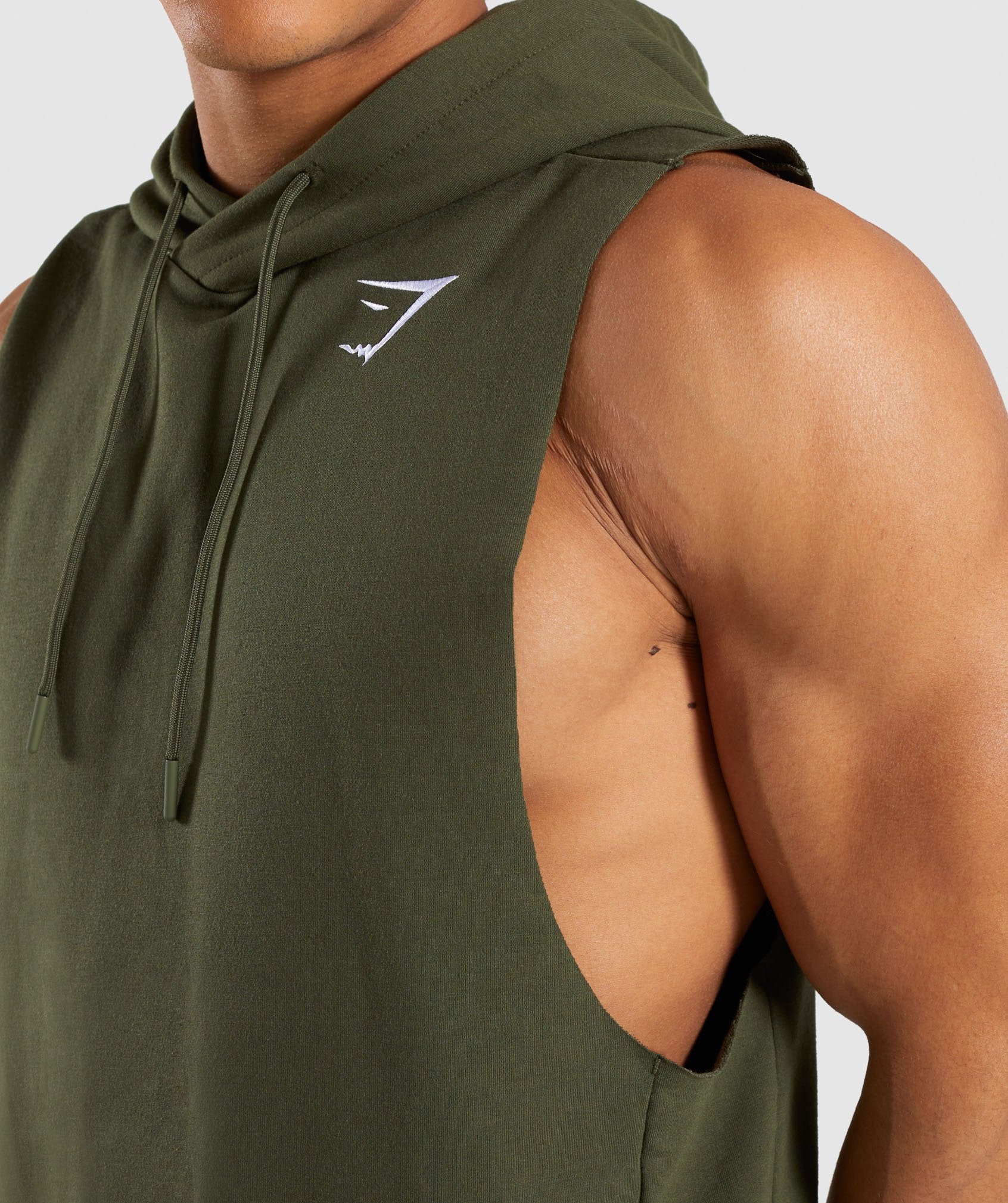 Critical Drop Armhole Hoodie in Green - view 5