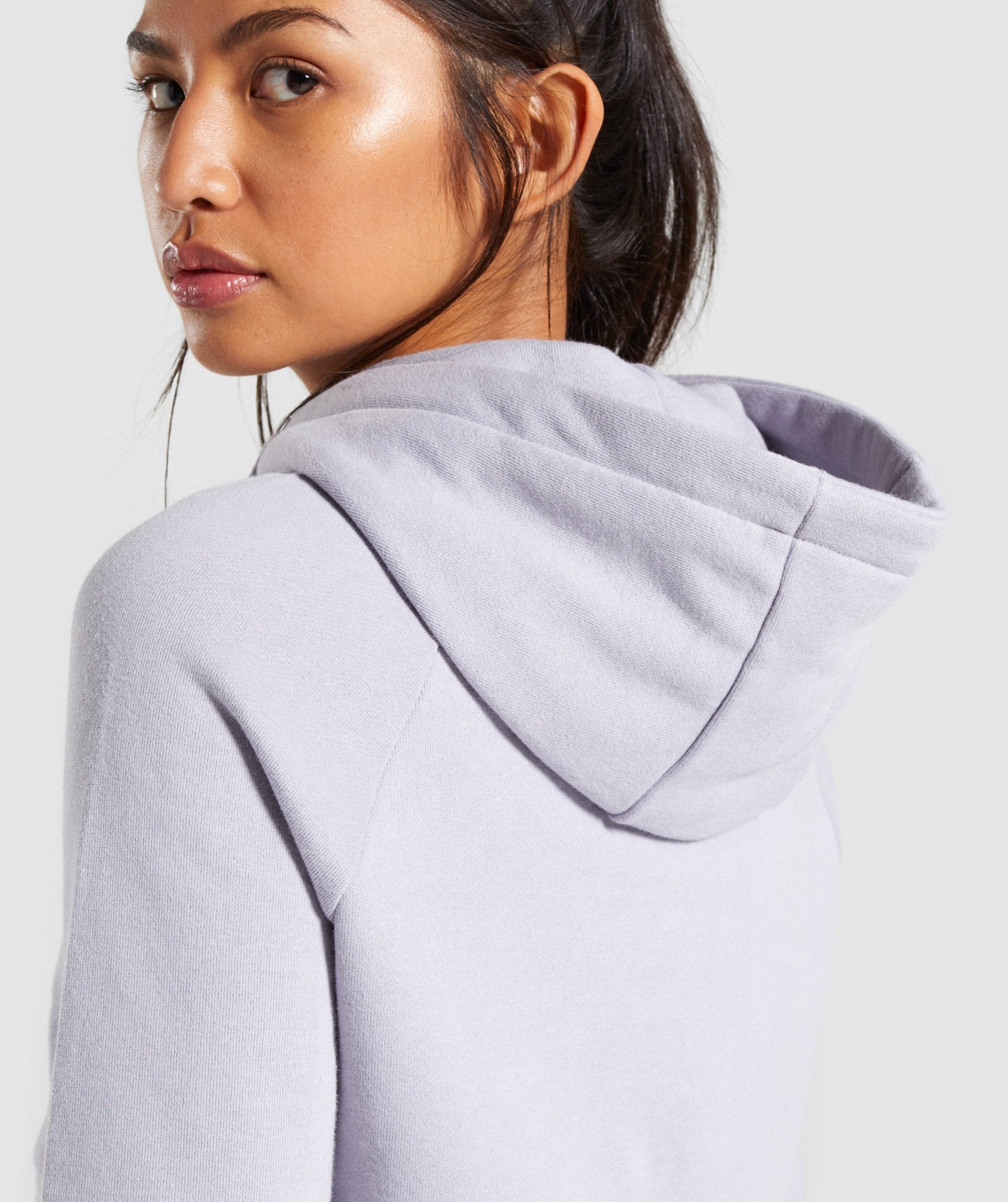 Cropped Crest Hoodie in Lilac - view 5
