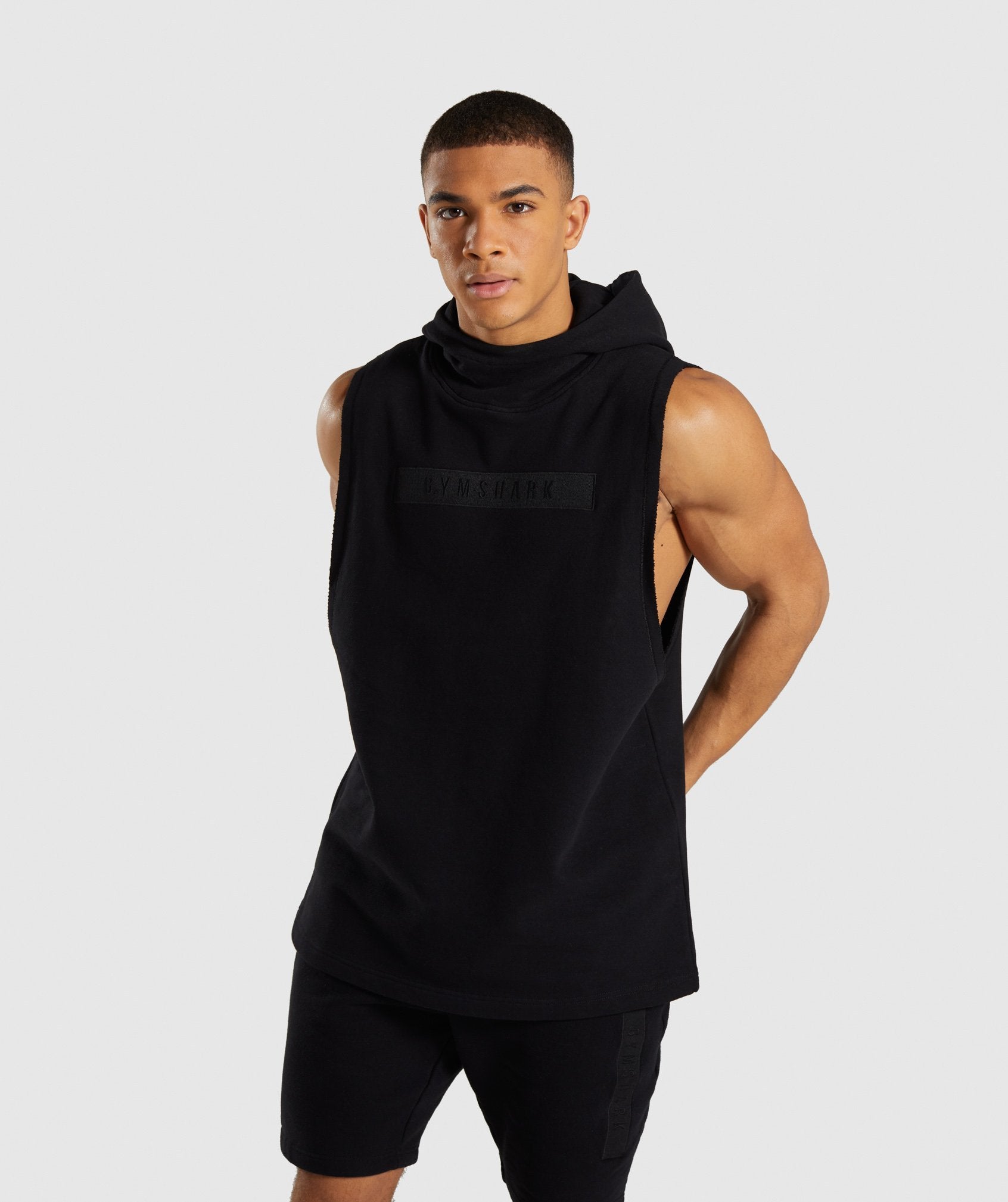 Crucial Drop Arm Hoodie in Black - view 1