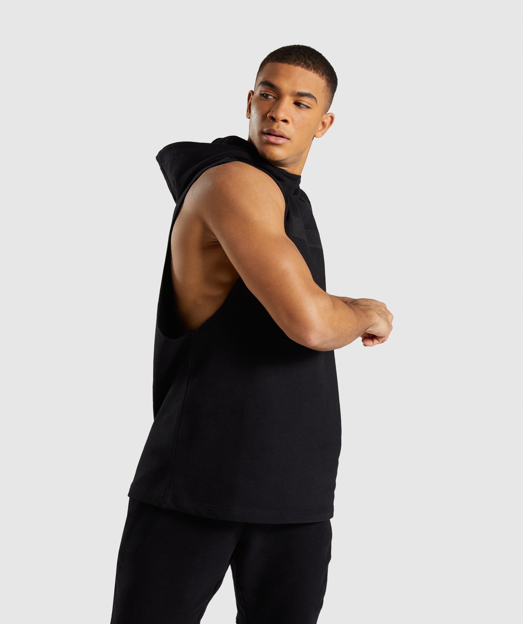 Crucial Drop Arm Hoodie in Black - view 3