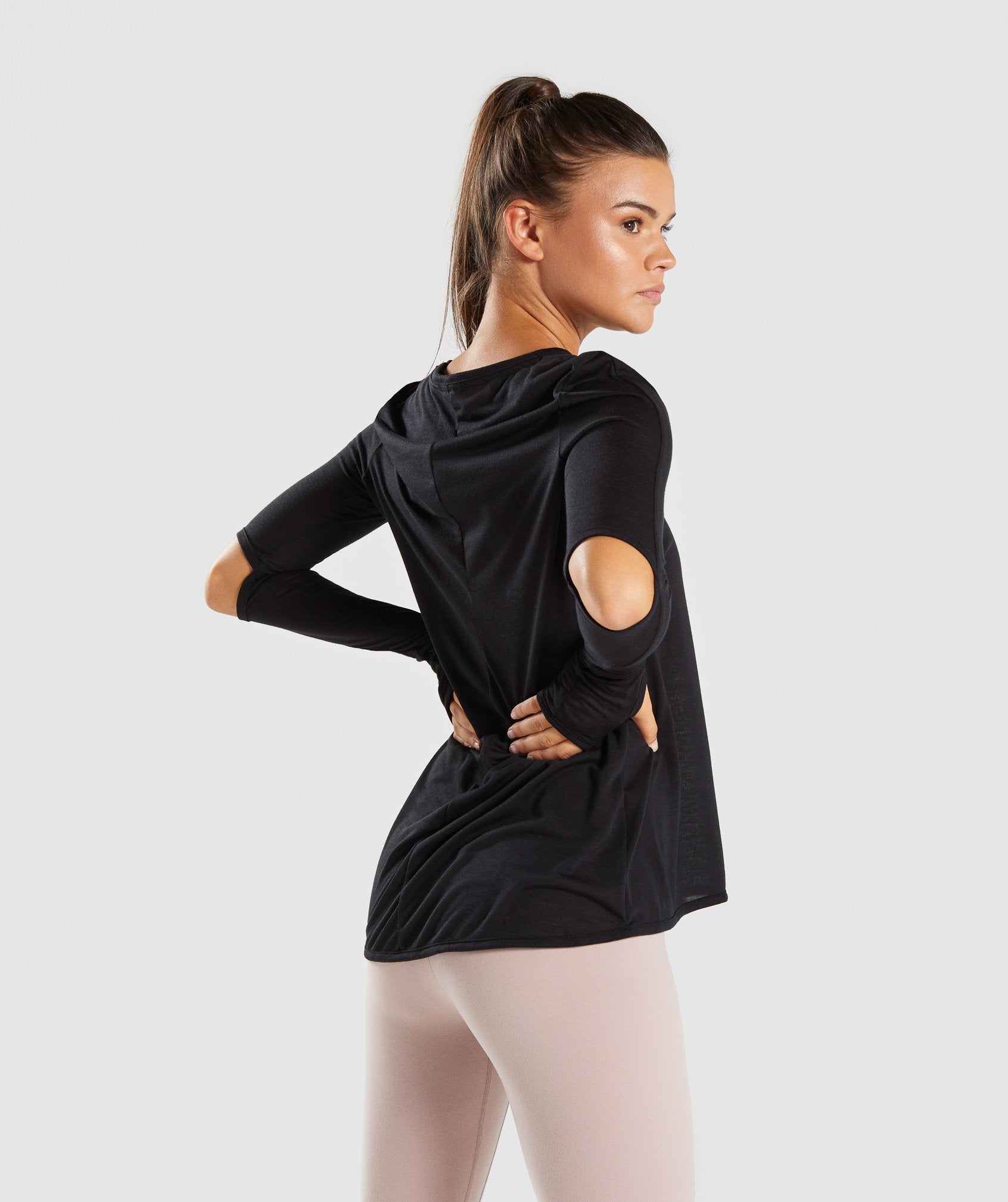 Cut Out Long Sleeve in Black - view 2