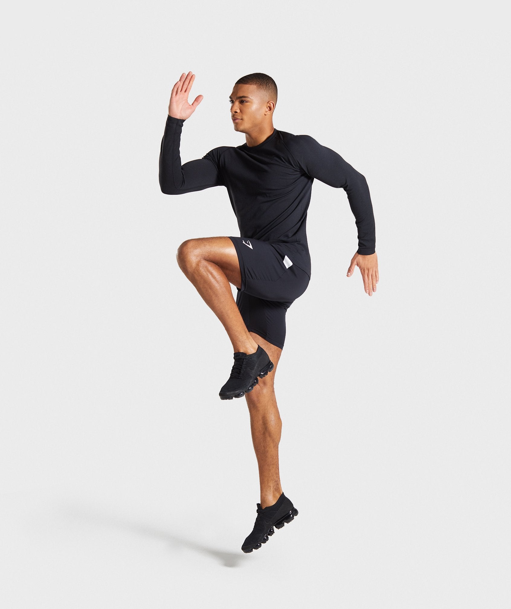 Define Seamless Long Sleeve T-Shirt in Black Marl - view 3