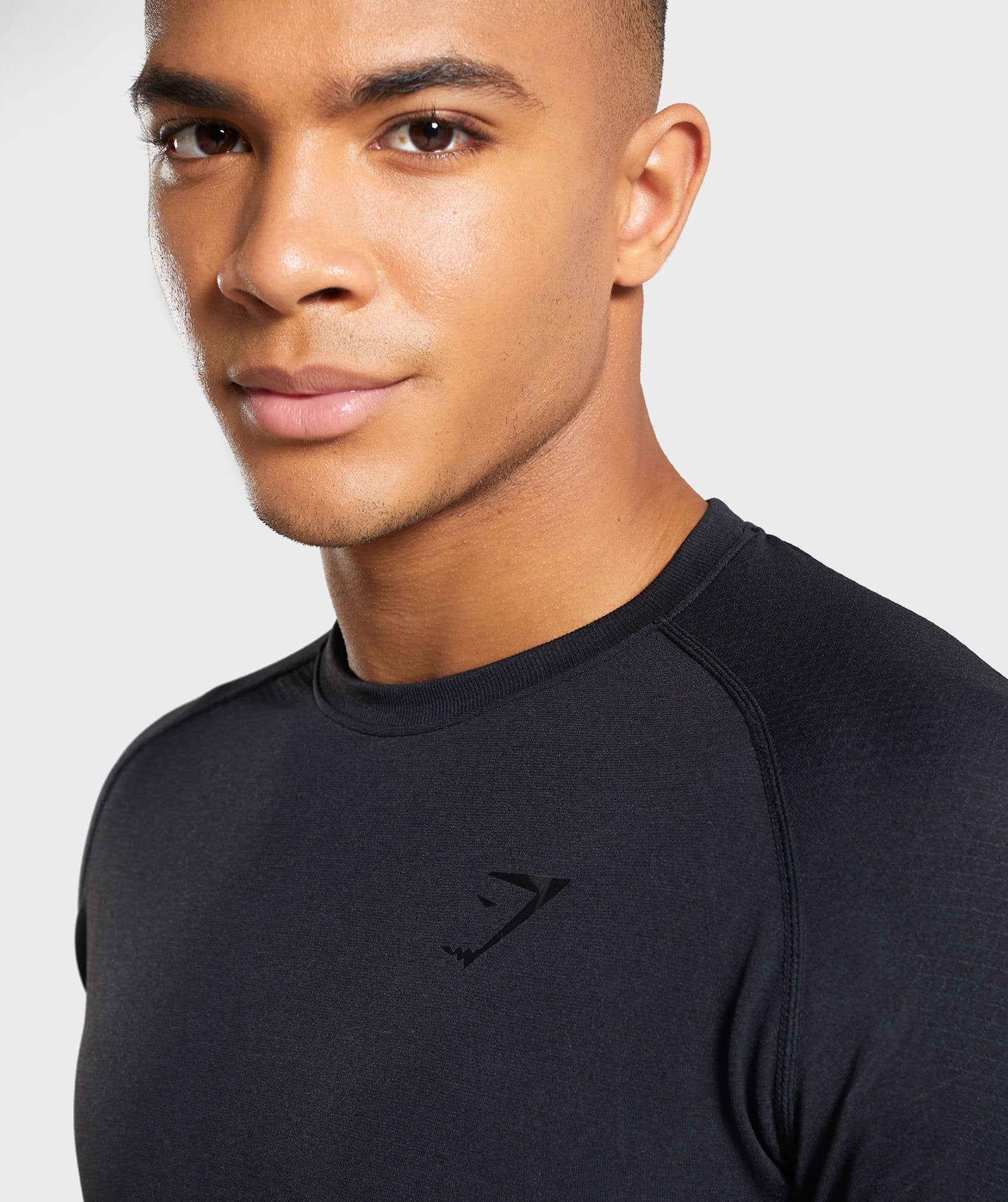 Define Seamless Long Sleeve T-Shirt in Black Marl - view 4