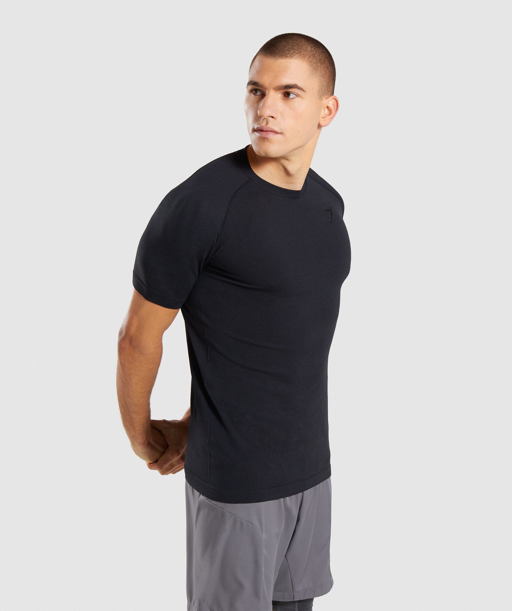 Define Seamless T-Shirt in Black Marl - view 3