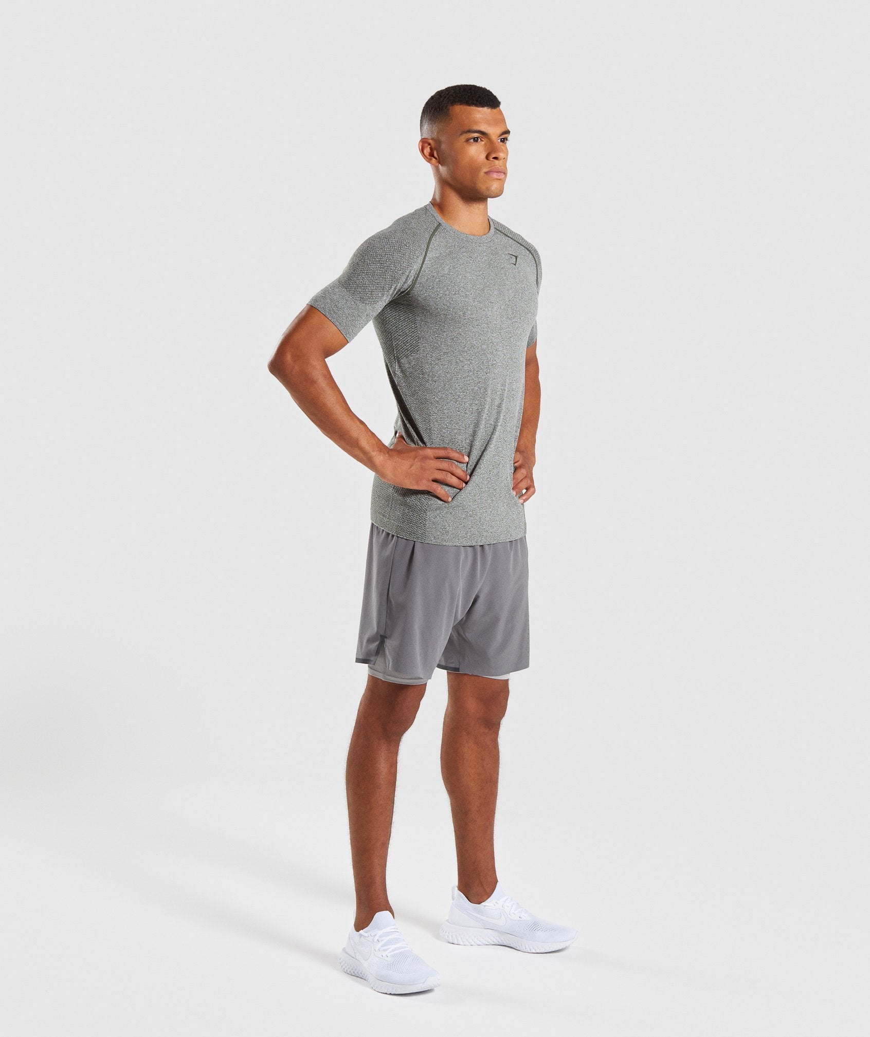 Define Seamless T-Shirt in Woodland Green Marl - view 4