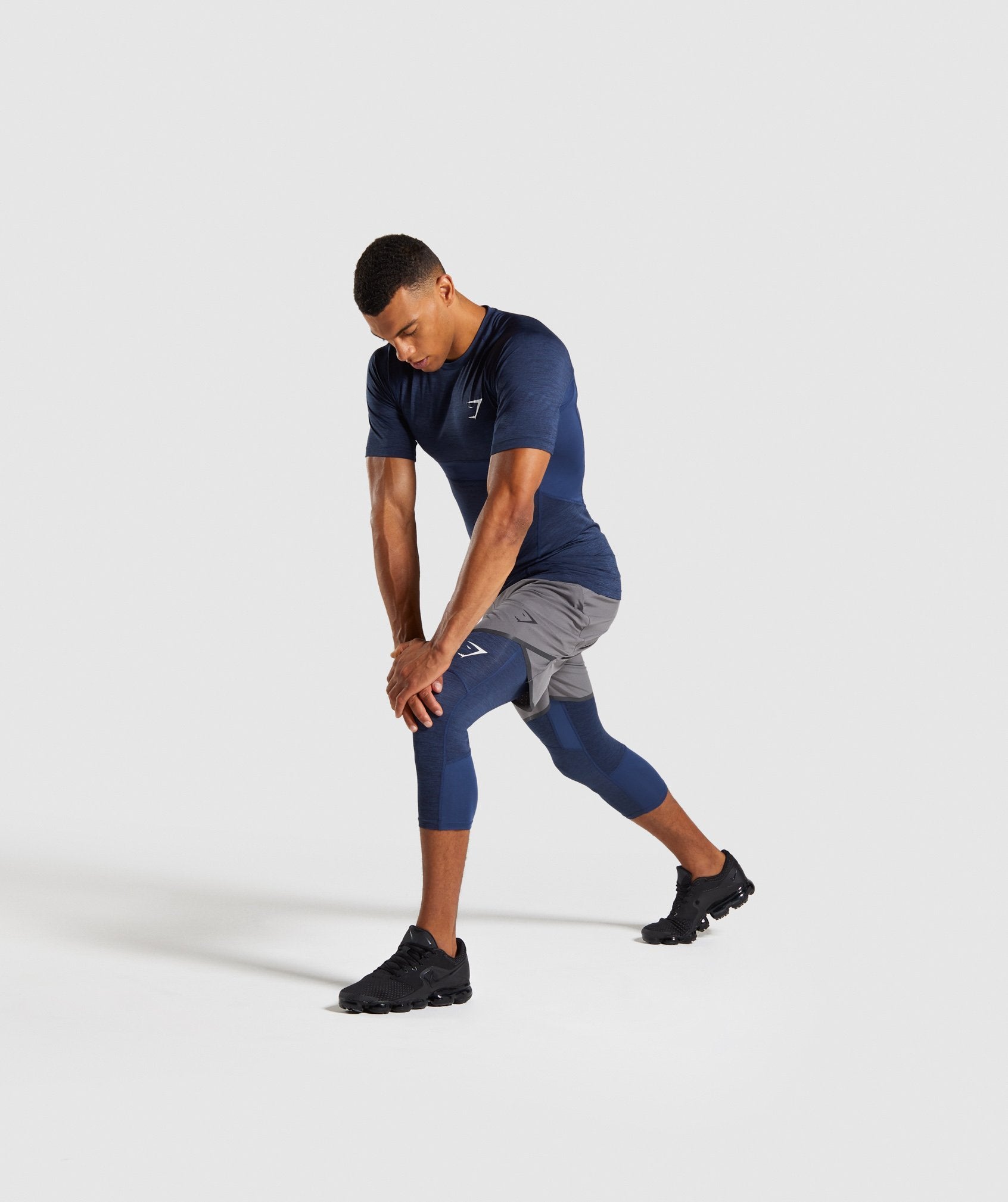 Element+ Baselayer 3/4 Leggings in Dark Blue Marl