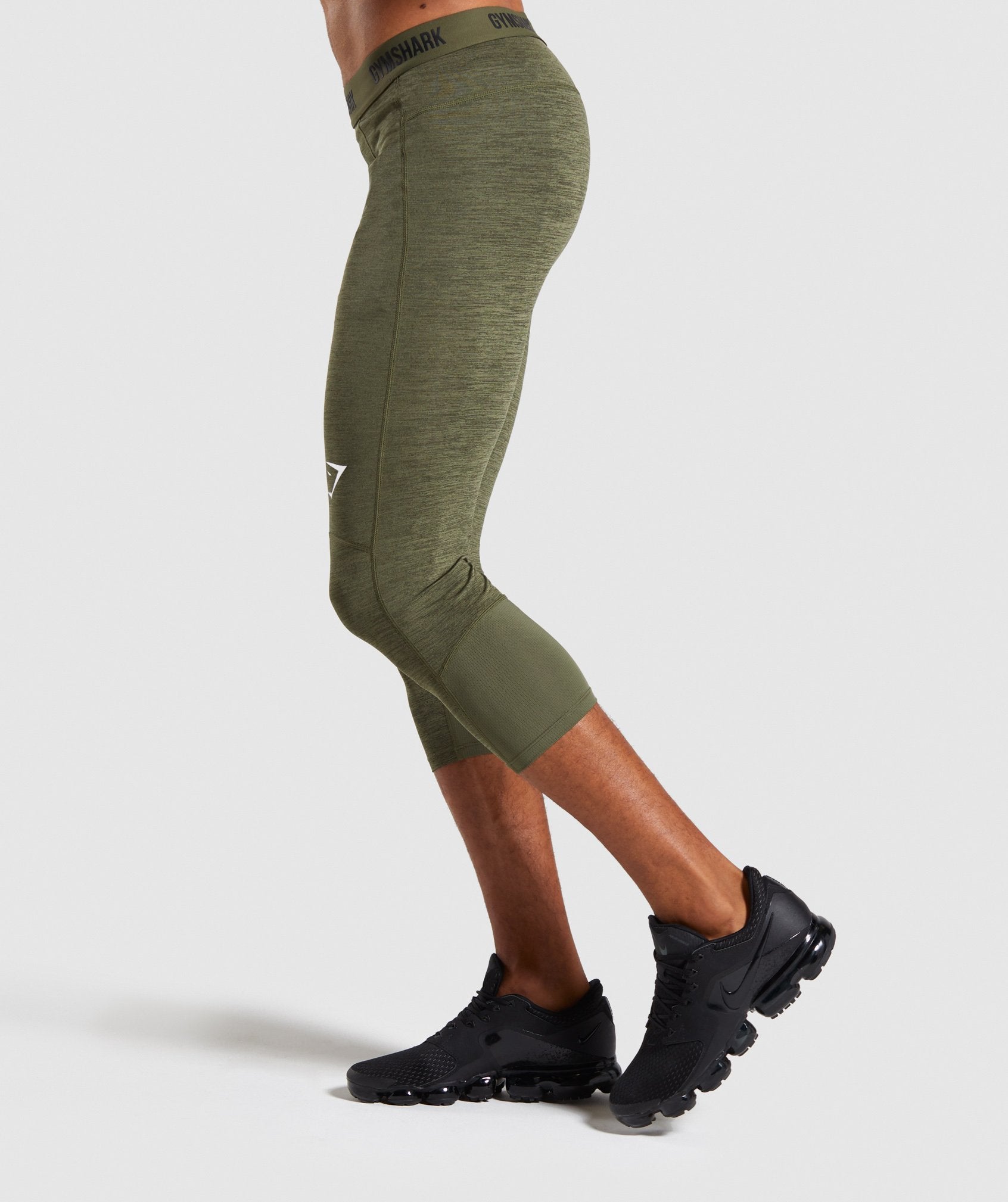 Element+ Baselayer 3/4 Leggings in Dark Green Marl - view 3