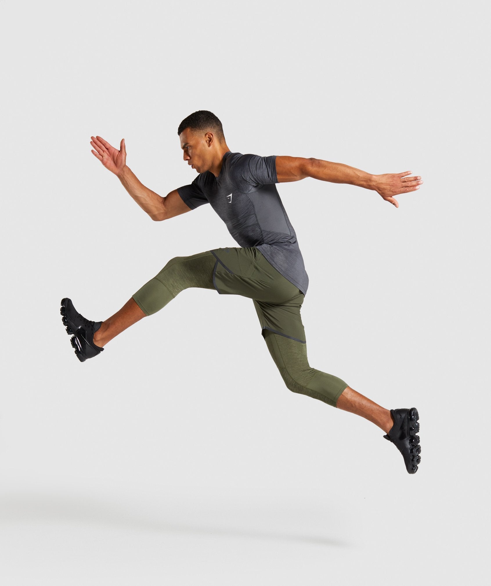 Element+ Baselayer 3/4 Leggings in Dark Green Marl - view 4