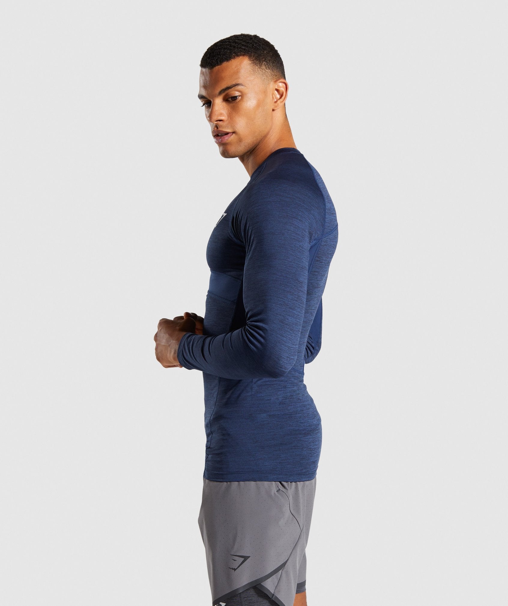 Element+ Baselayer Long Sleeve Top in Dark Blue Marl - view 3