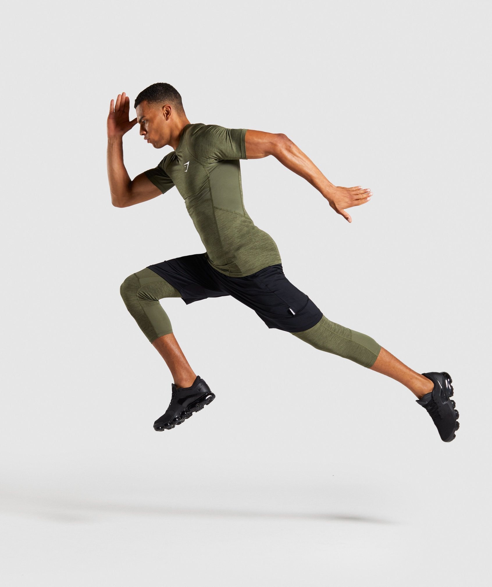 Element+ Baselayer T-Shirt in Dark Green Marl - view 4